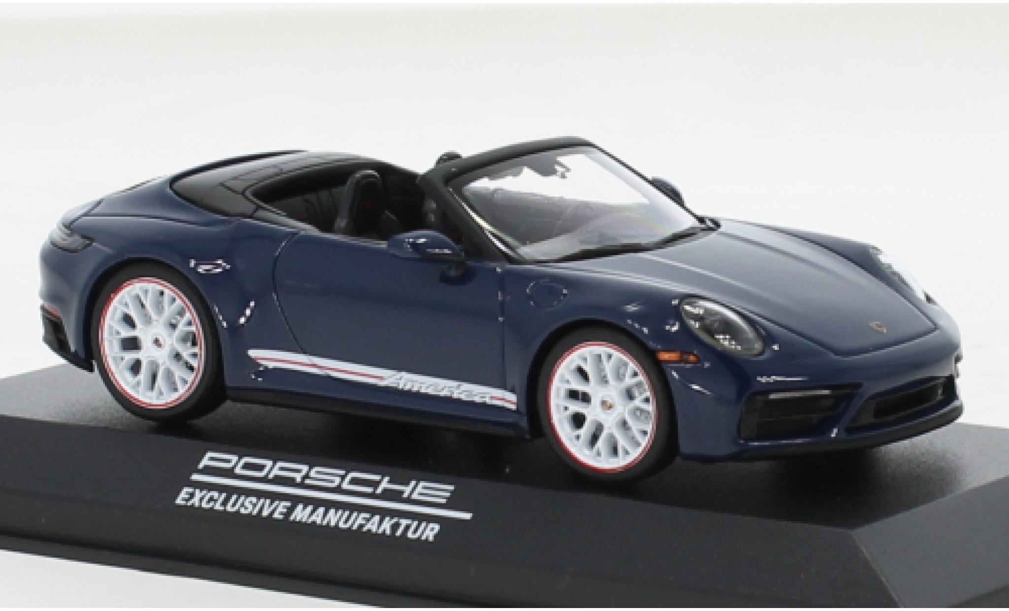 Porsche 992 GTS 1/43 Minichamps 991  Carrera Convertible America Edition blue 2022 diecast model cars