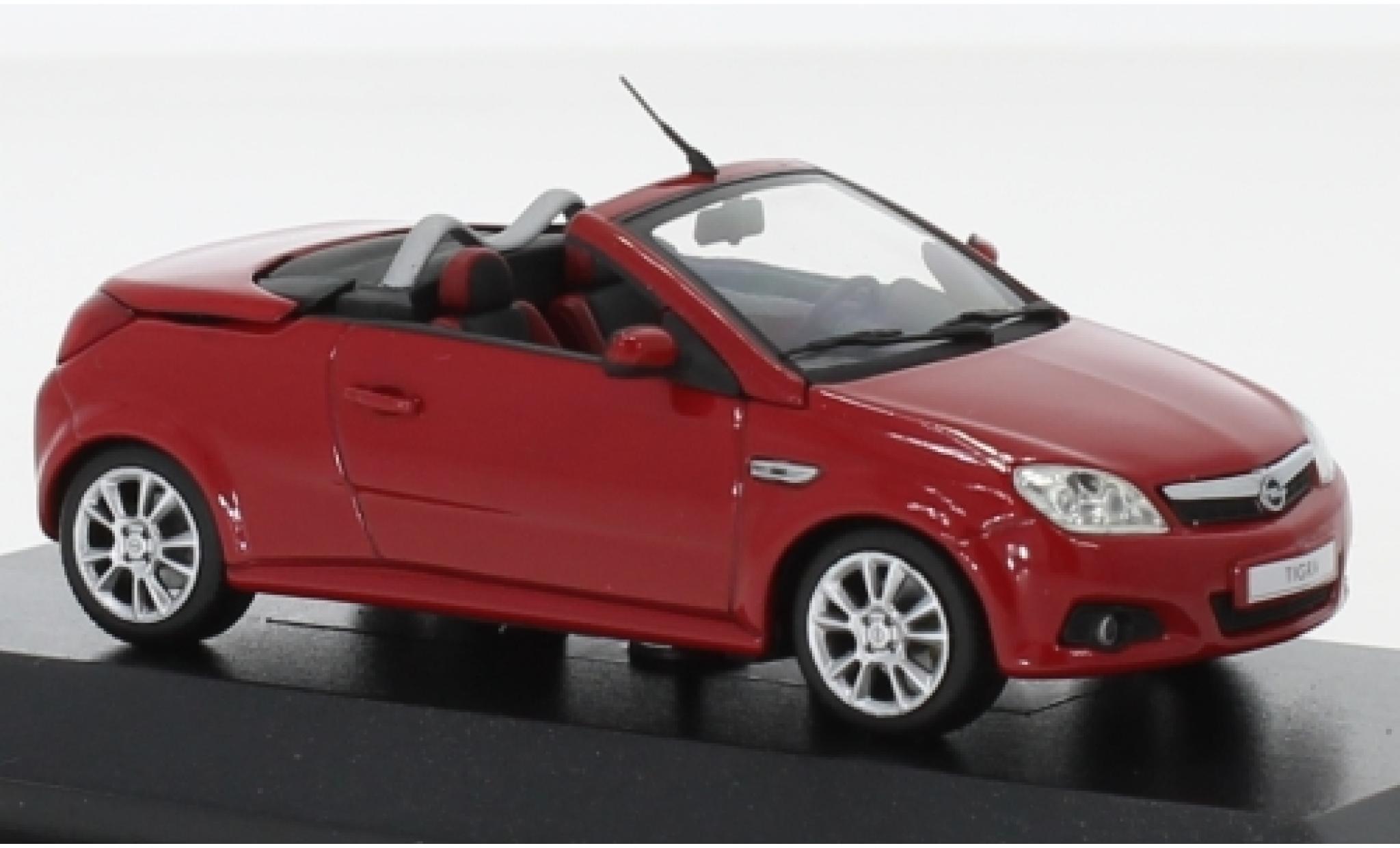 Opel Tigra 1/43 Minichamps TwinTop 1.8 red/grey 2004 avec fonctionement Verdeckmechanismus diecast model cars