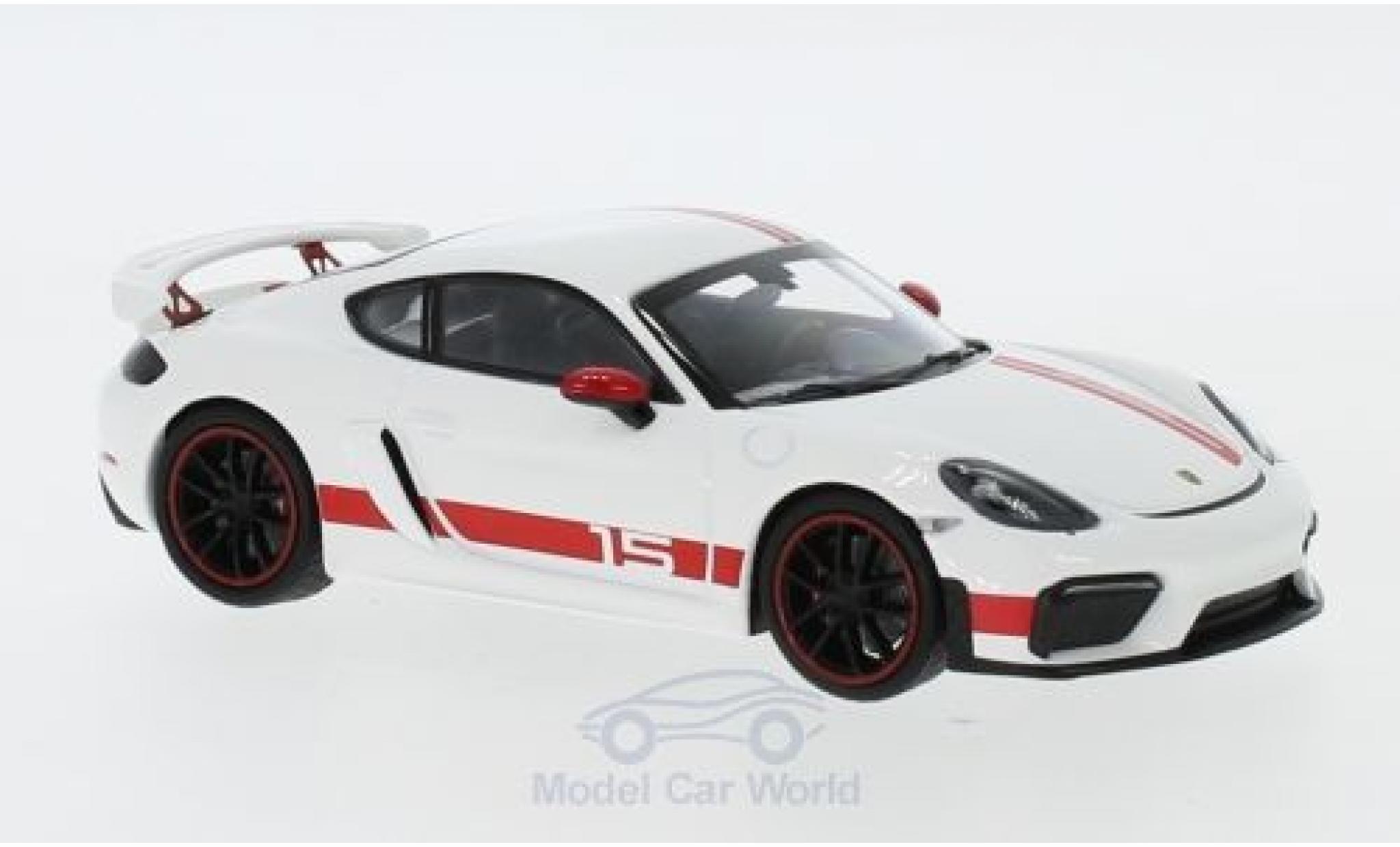 Porsche Cayman 1/43 Minichamps 718 GT4 Sports Cup Edition white/red 2019 diecast model cars