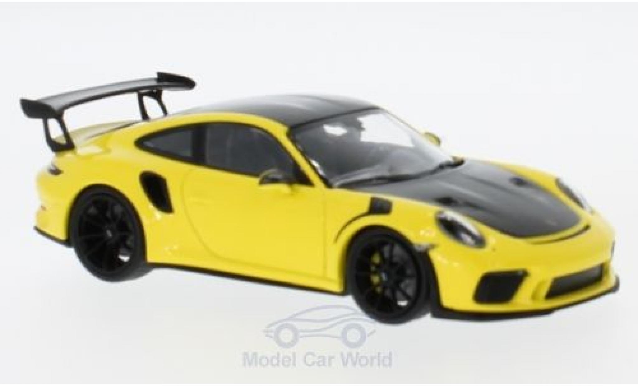Porsche 991 GT3 RS 1/43 Minichamps 911 () GT3 RS yellow 2018 mit Weissach-Paket diecast model cars