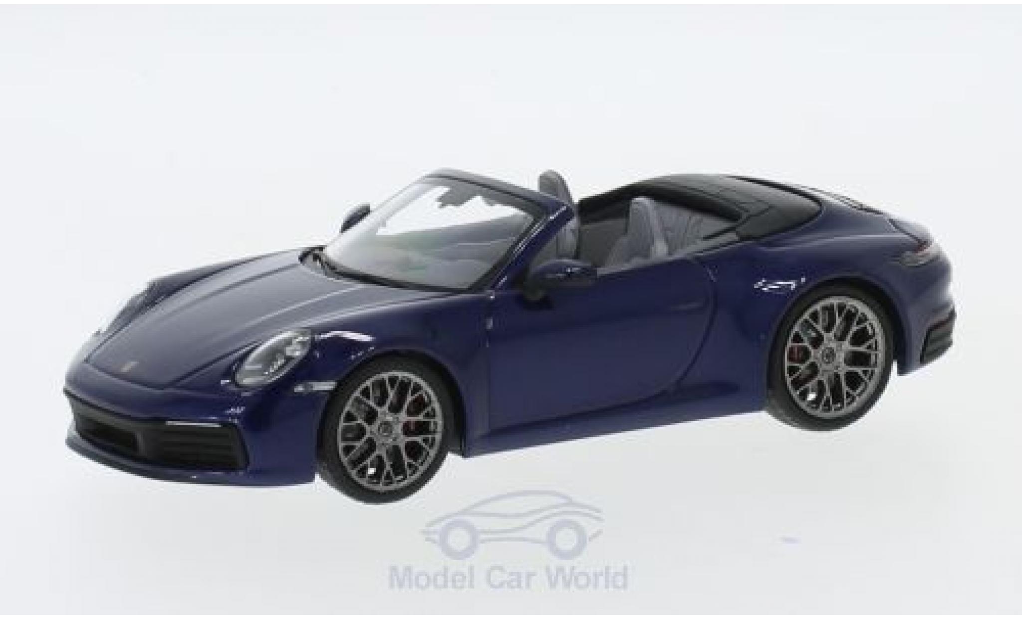 Porsche 992 4S 1/43 Minichamps 911 () Carrera 4S Convertible metallic blue 2019 diecast model cars