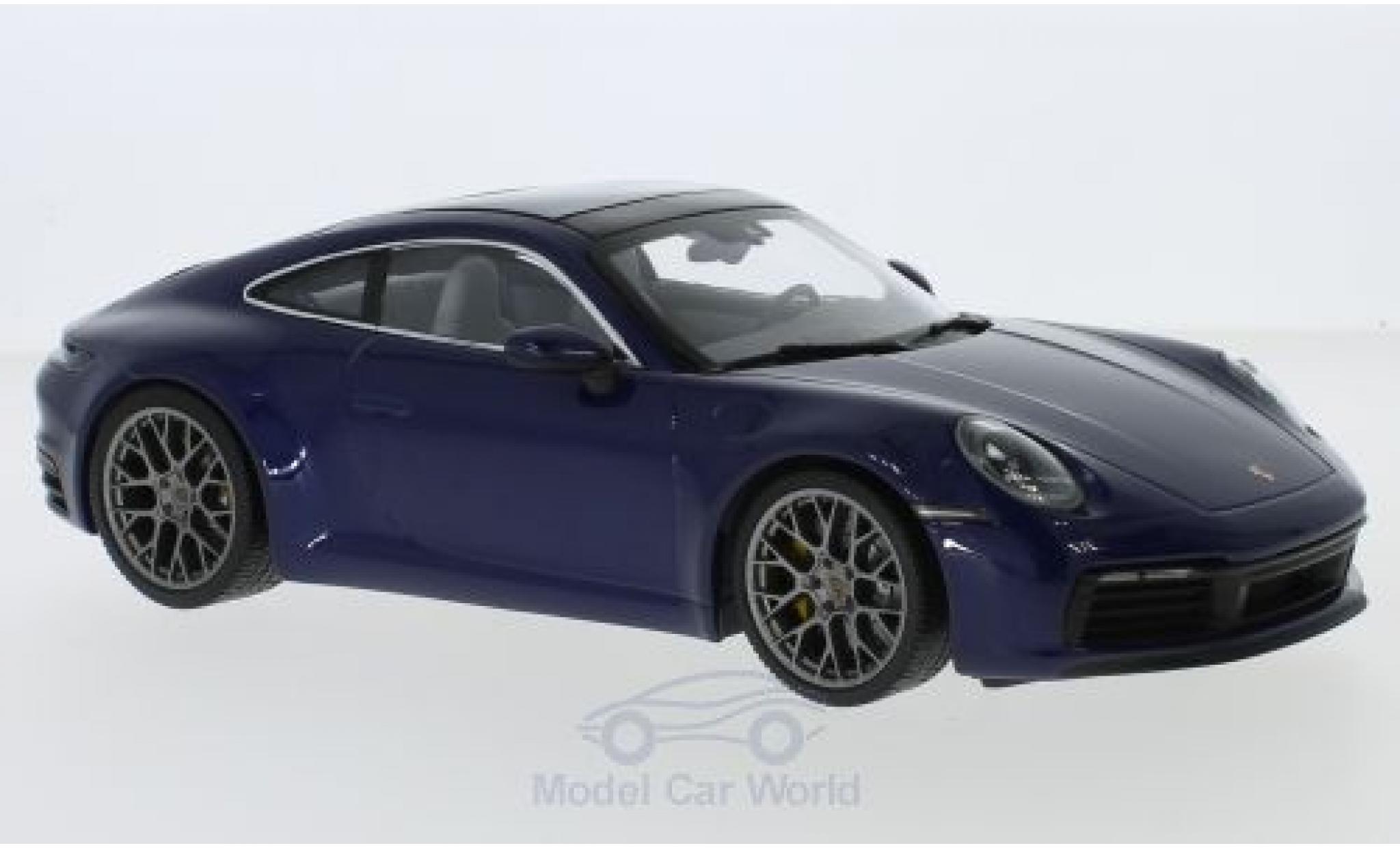 Porsche 992 4S 1/18 Minichamps 911 () Carrera 4S blue 2019 diecast model cars