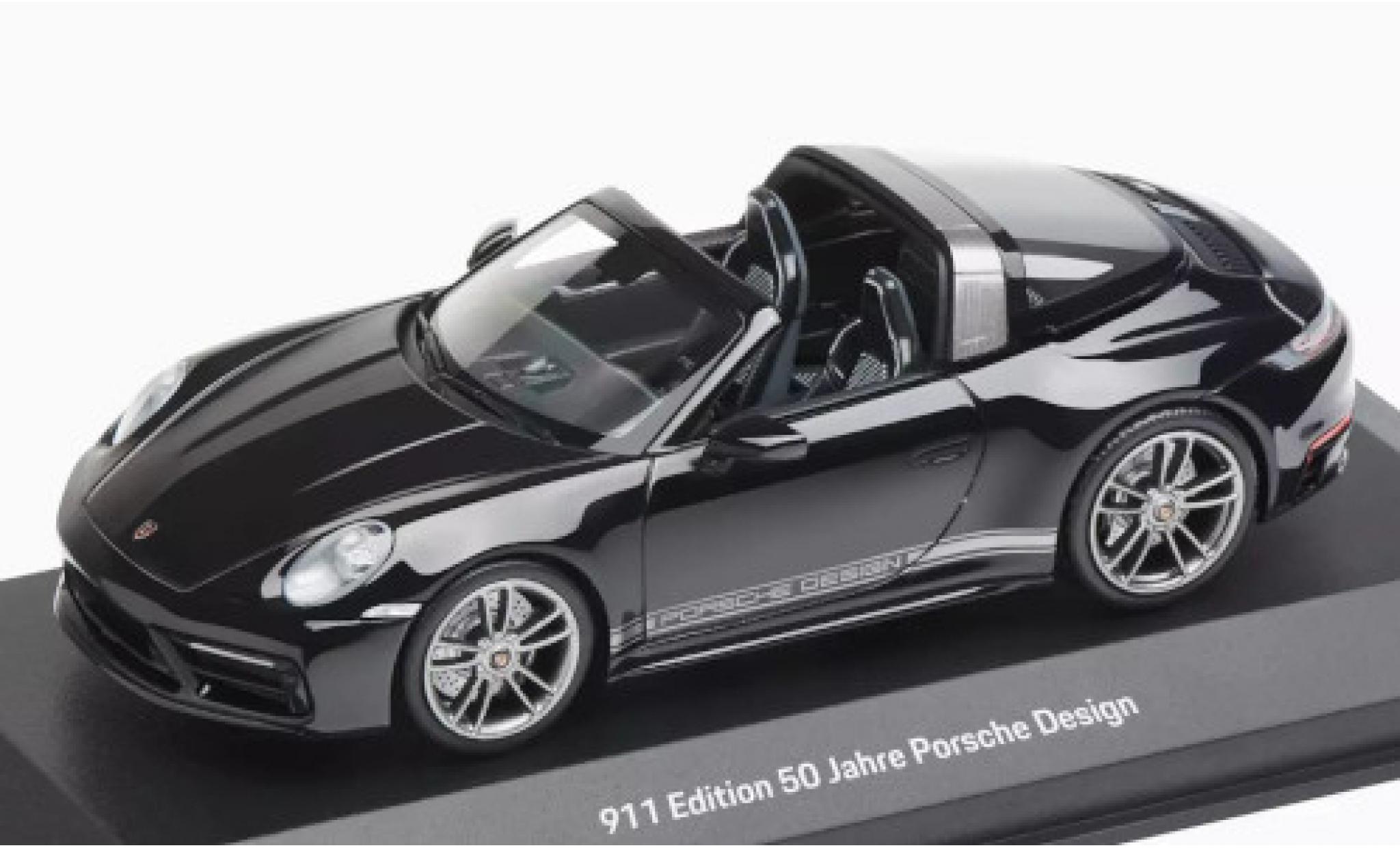 Porsche 992 Targa 1/43 Minichamps 911 () Targa black 50 Jahre Design diecast model cars