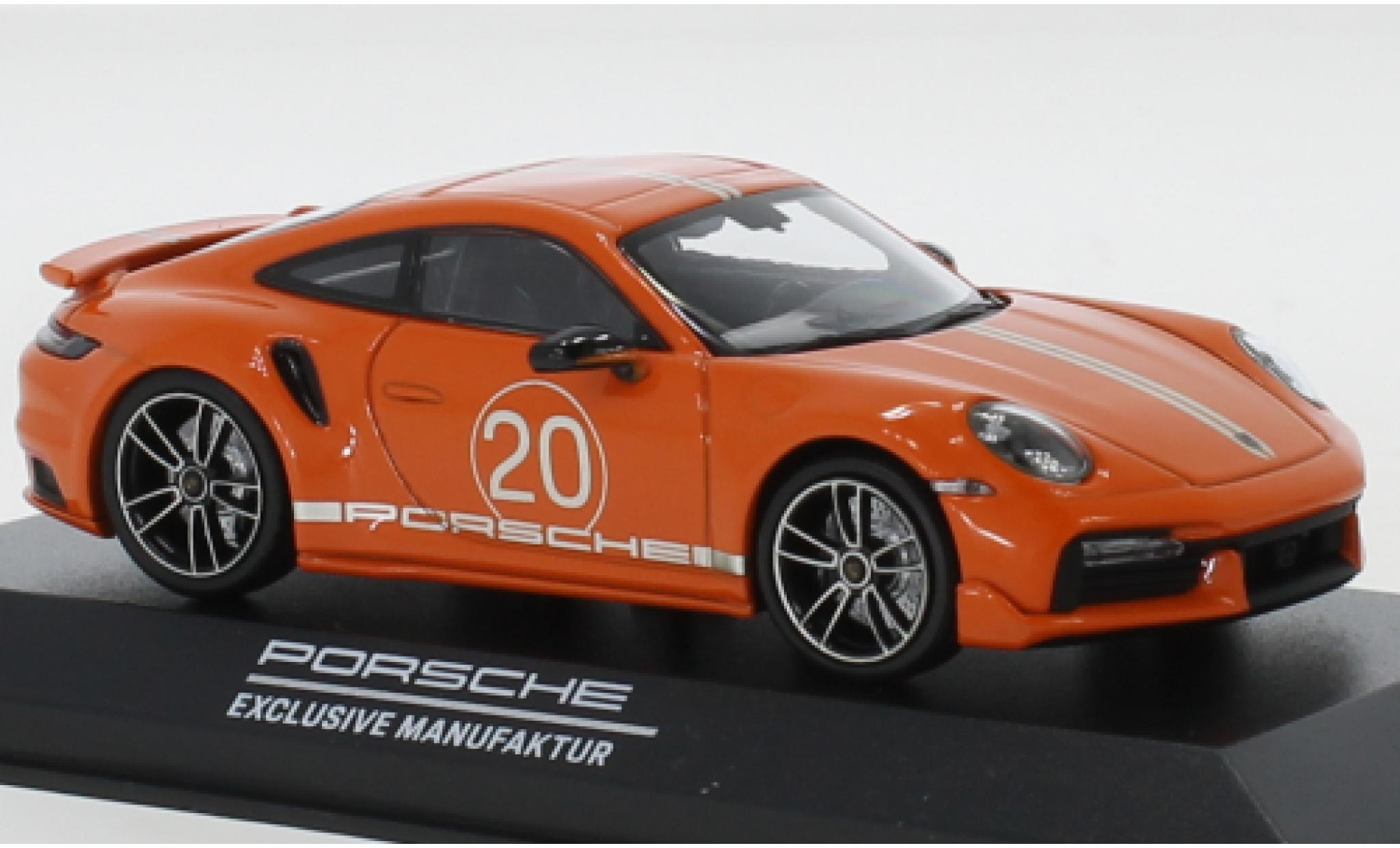 Porsche 992 Turbo s 1/43 Minichamps 911 () Turbo S orange China 20th Anniversary diecast model cars