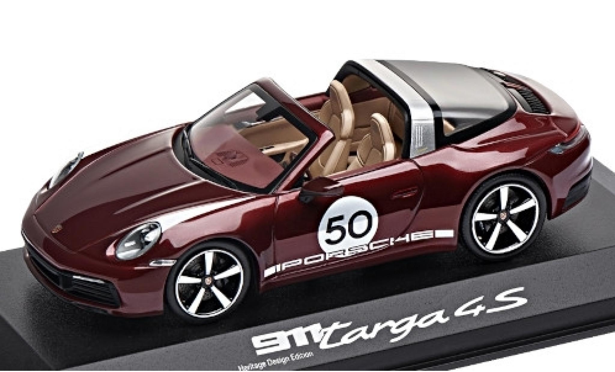 Porsche 911 1/43 Minichamps Targa 4S metallic red/Dekor No.50 Heritage Design Edition diecast model cars