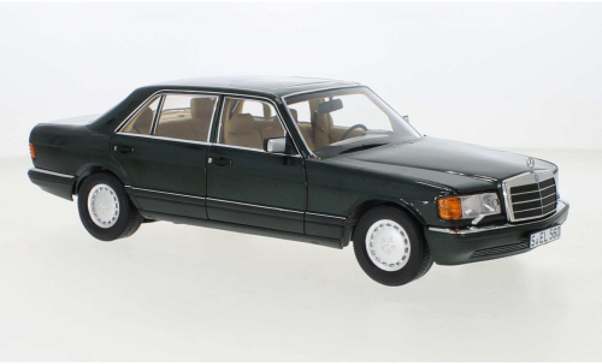 Mercedes 560 1/18 Norev SEL (V126) metallise green 1985 diecast model cars