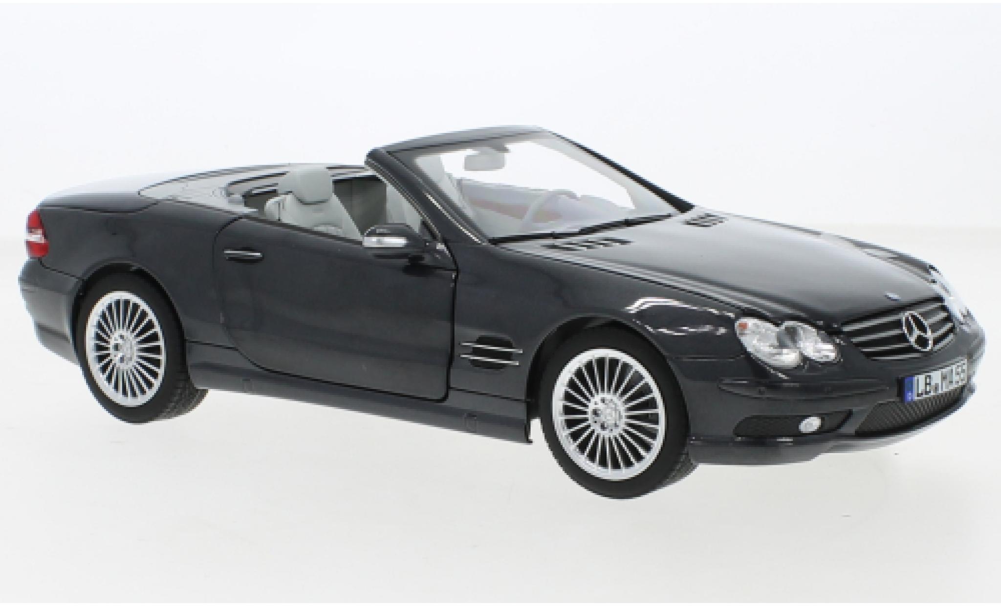 Mercedes Classe SL 1/18 Norev SL 55 AMG (R230) metallise black 2001 diecast model cars