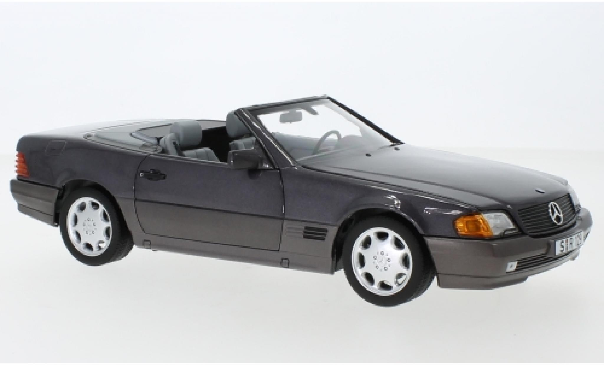 Mercedes 500 1/18 Norev SL (R129) metallic lila 1988 avec Softtop et Hardtop diecast model cars