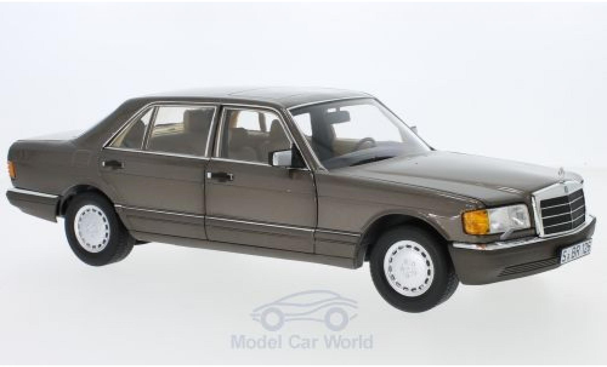 Mercedes 560 SEL 1/18 Norev SEL (V126) metallic brown 1985 diecast model cars