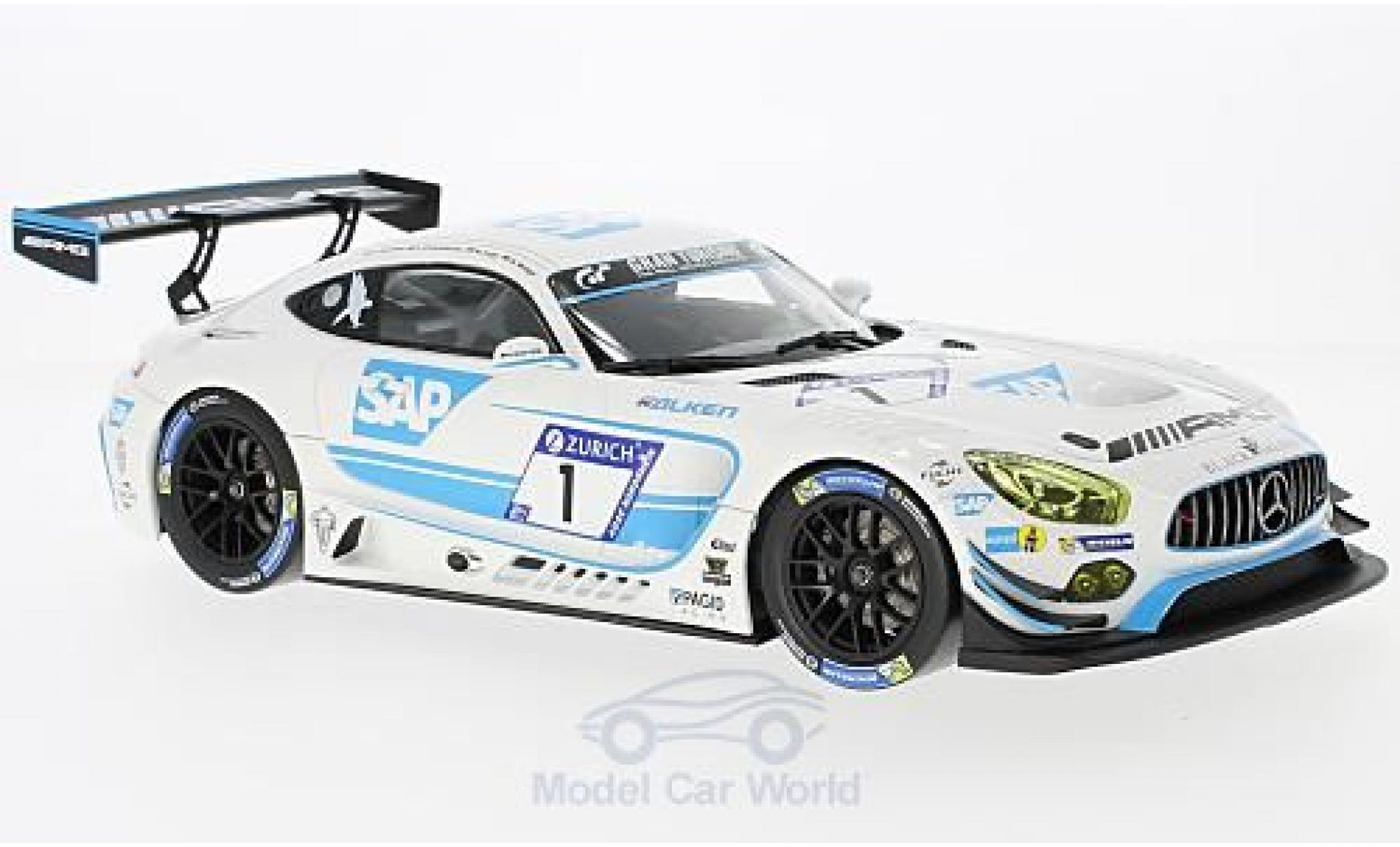 Mercedes AMG GT 1/18 Norev 3 No.1 AMG Black falcon SAP 24h N&uuml;rburgring 2017 Y.Buurman/A.Christodoulou/M.Engel/M.Metzger diecast model cars