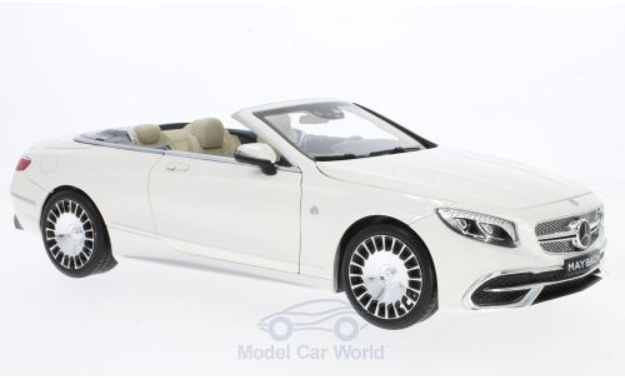 Mercedes Classe S 1/18 Norev -Maybach S650 Convertible white diecast model cars