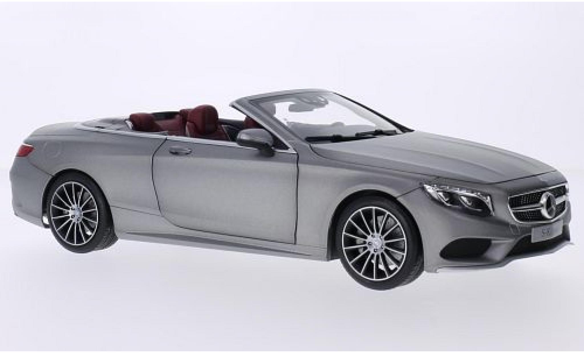 Mercedes Classe S 1/18 Norev Convertible (A127) grey Softtop couch&eacute; avec diecast model cars