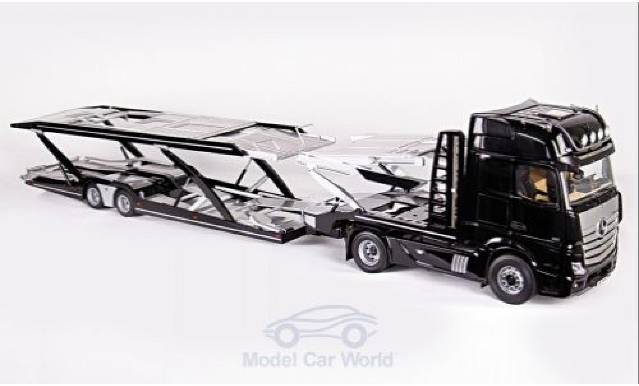 Mercedes Actros 1/18 NZG GigaSpace 4x2 black/grey mit Autotransportauflieger diecast model cars