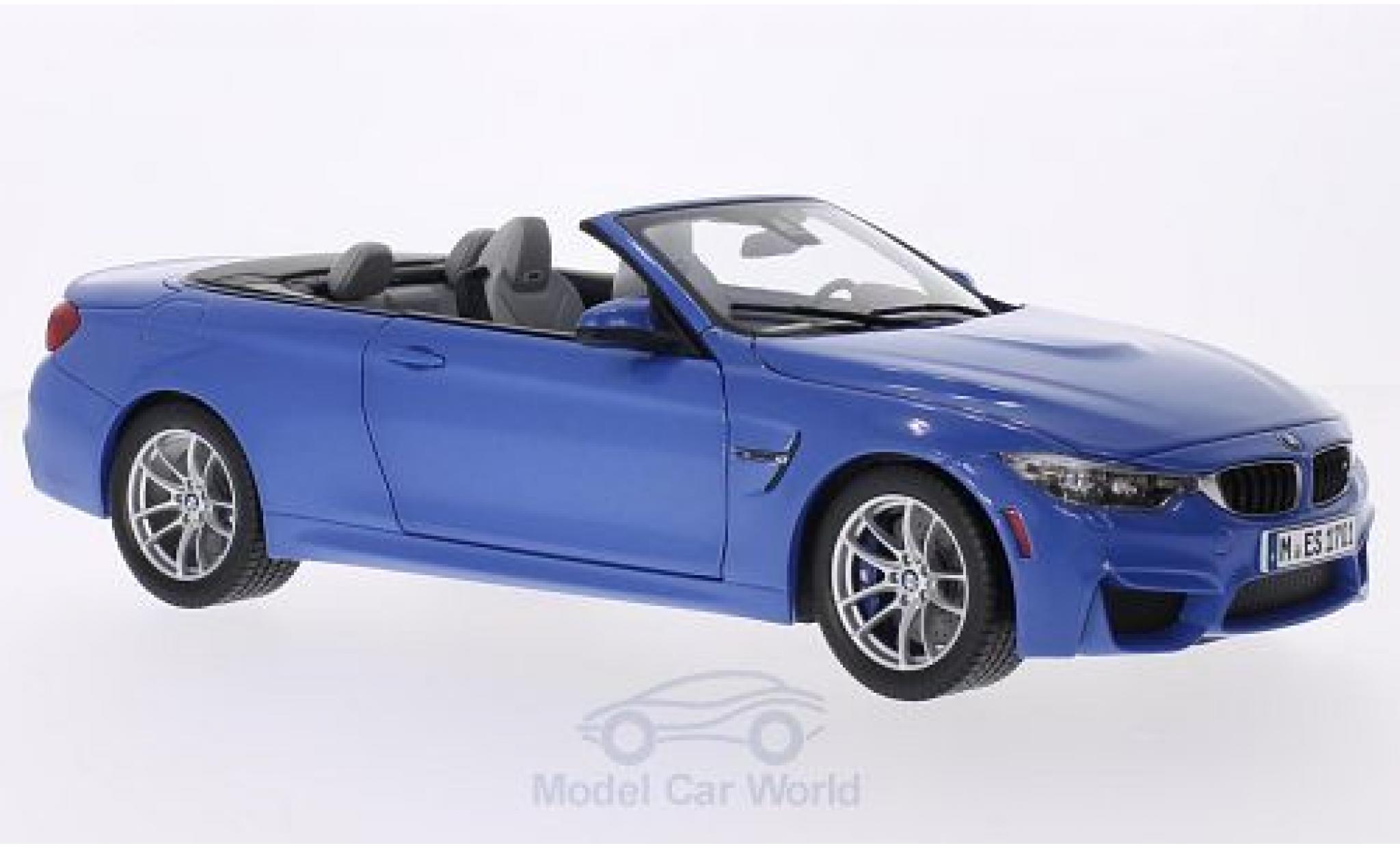 Bmw M4 1/18 Paragon Convertible metallic blue 2015 ohne Vitrine diecast model cars