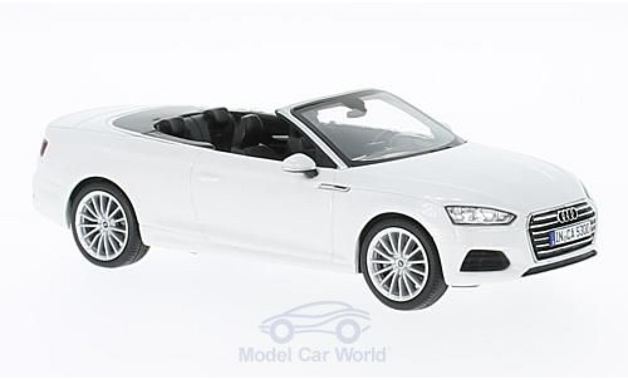 Audi A5 1/43 Spark Convertible metallic white 2016 diecast model cars