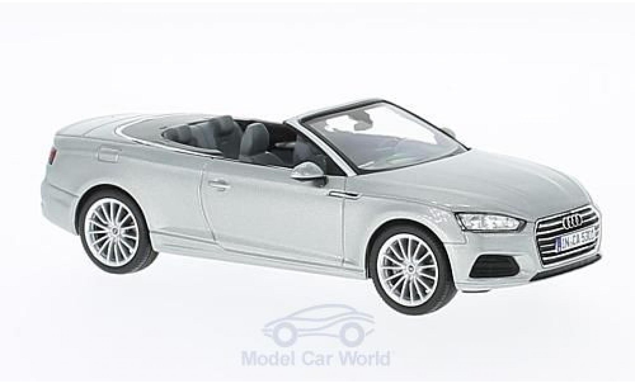 Audi A5 1/43 Spark Convertible grey 2016 diecast model cars