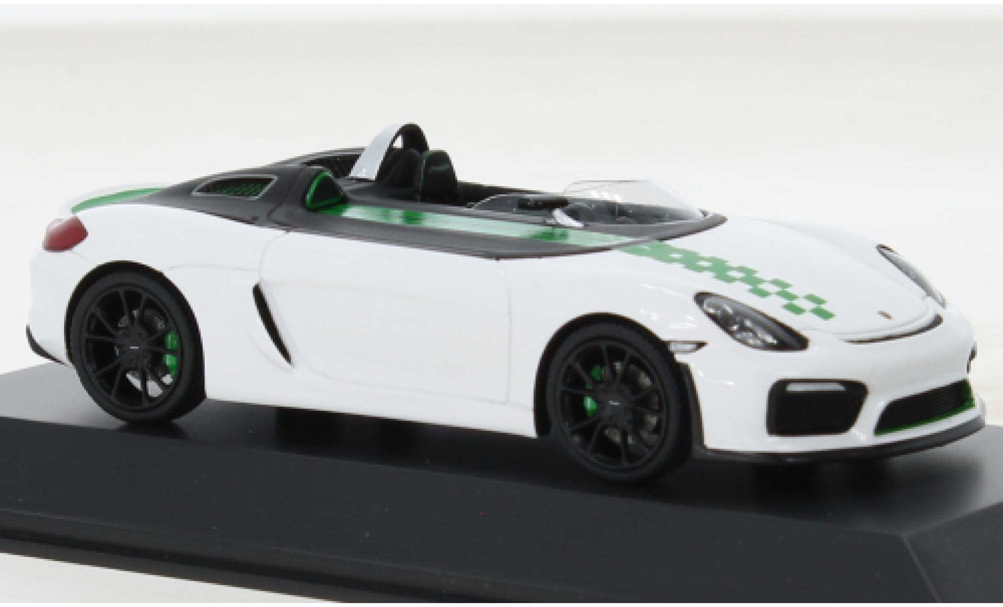 Porsche Boxster 1/43 Spark Bergspyder white/green 2015 diecast model cars