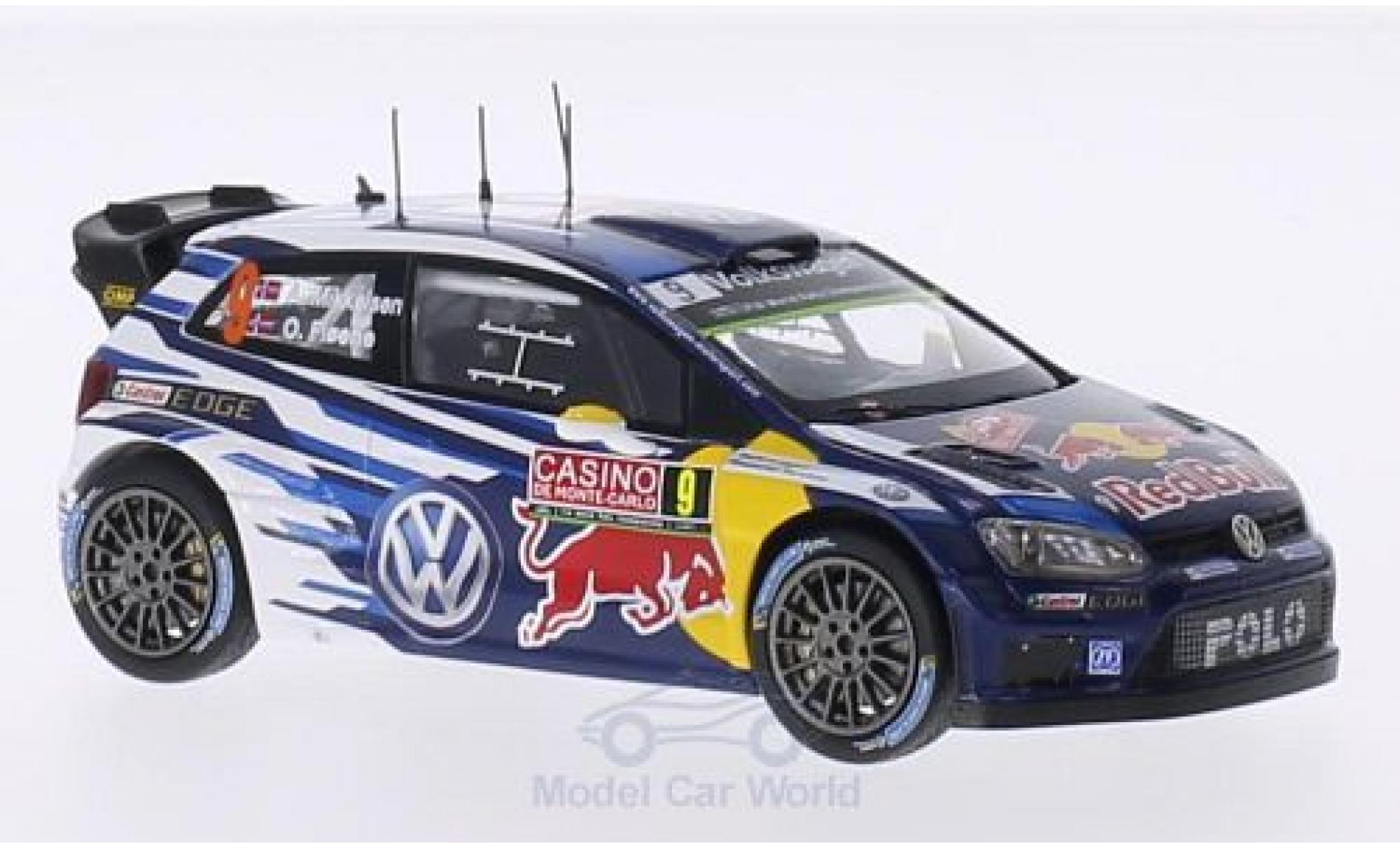 Volkswagen Polo 1/43 Spark R WRC No.9 Motorsport Red Bull Rally WM Rally Monte-Carlo 2015 A.Mikkelsen/O.Floene diecast model cars