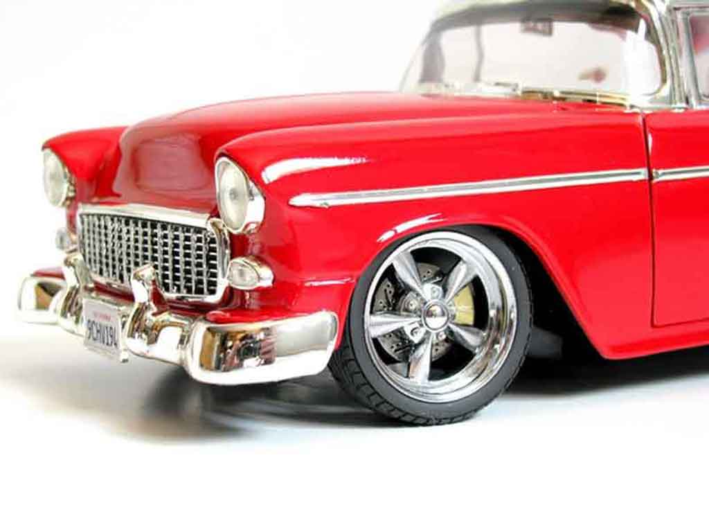 Chevrolet Bel Air 1955 1/18 Ertl 1955 hot rod red et grey diecast model cars