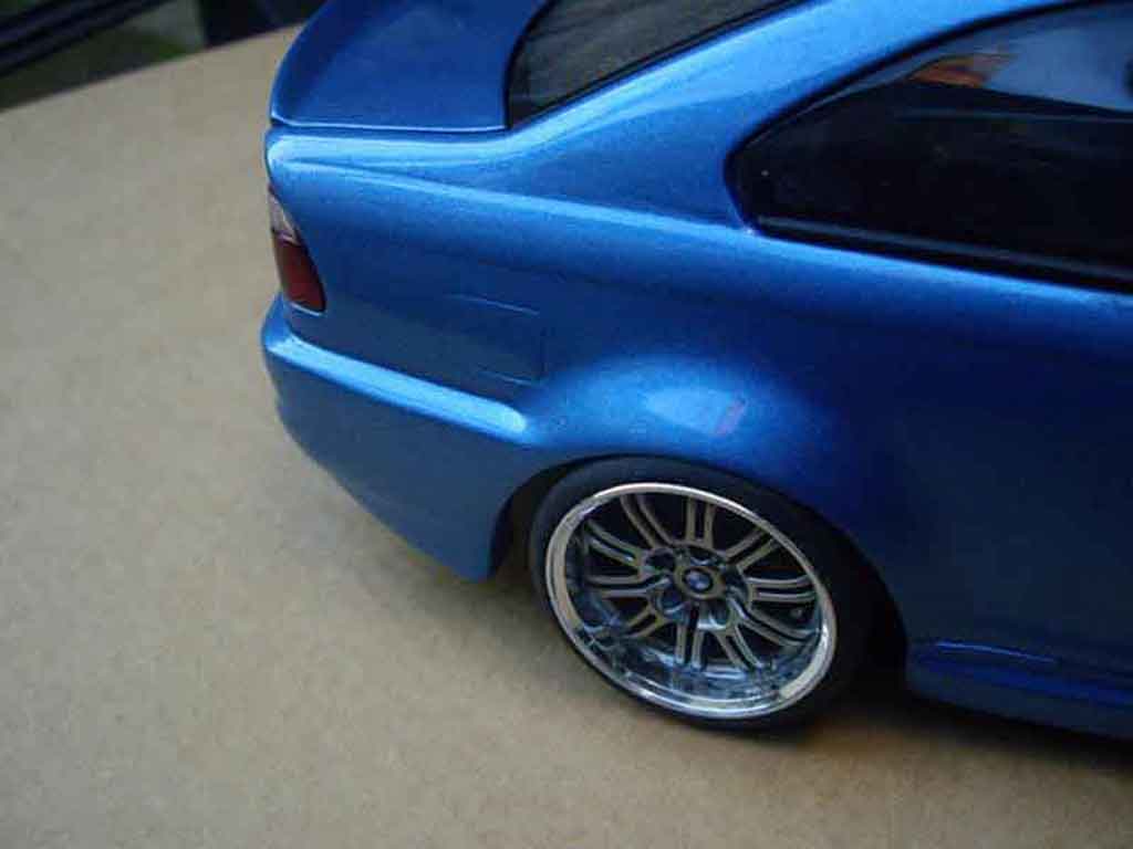 Bmw M3 coupe tuning E46 kit carrosserie blue metallized 1/18 Autoart