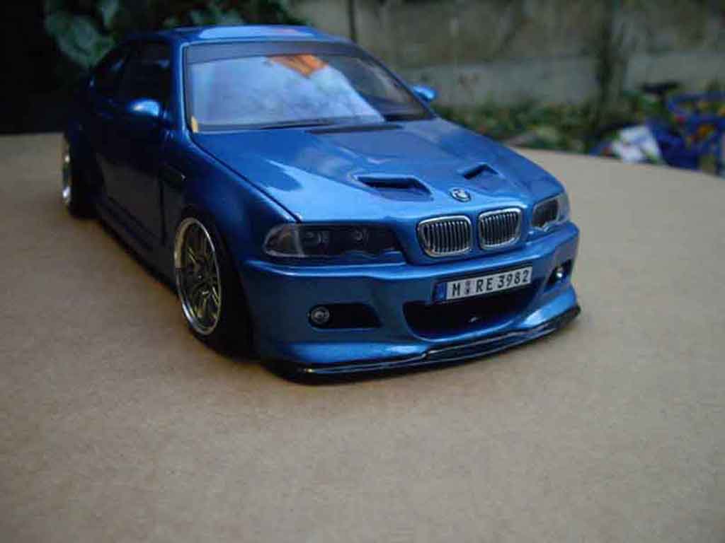 Bmw M3 E46 1/18 Autoart tuning E46 kit carrosserie blue metallized diecast model cars