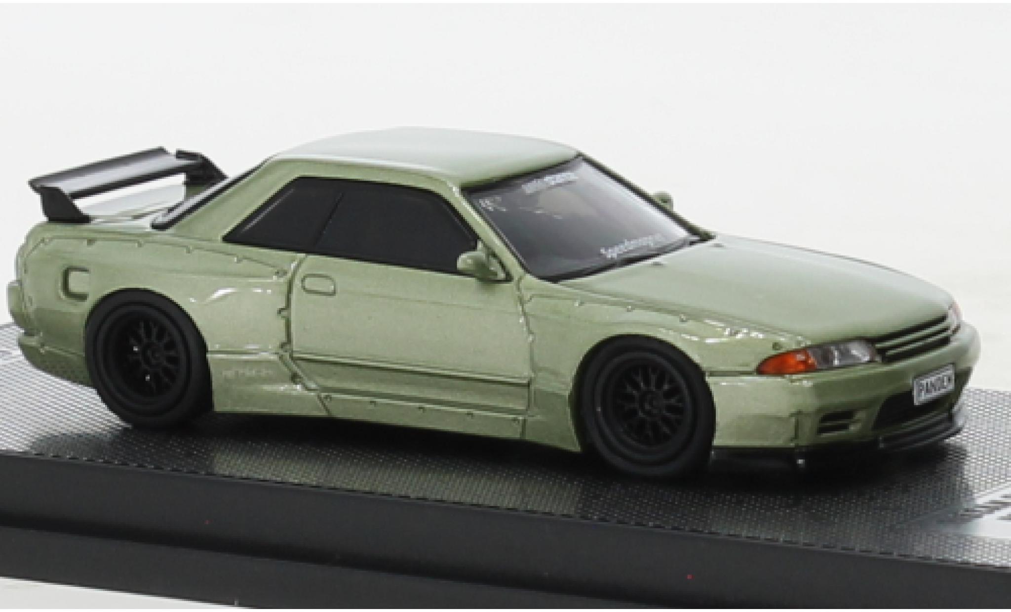 Nissan Skyline 1/64 INNO64 GT-R (R32) Pandem metallise la chaux RHD diecast model cars