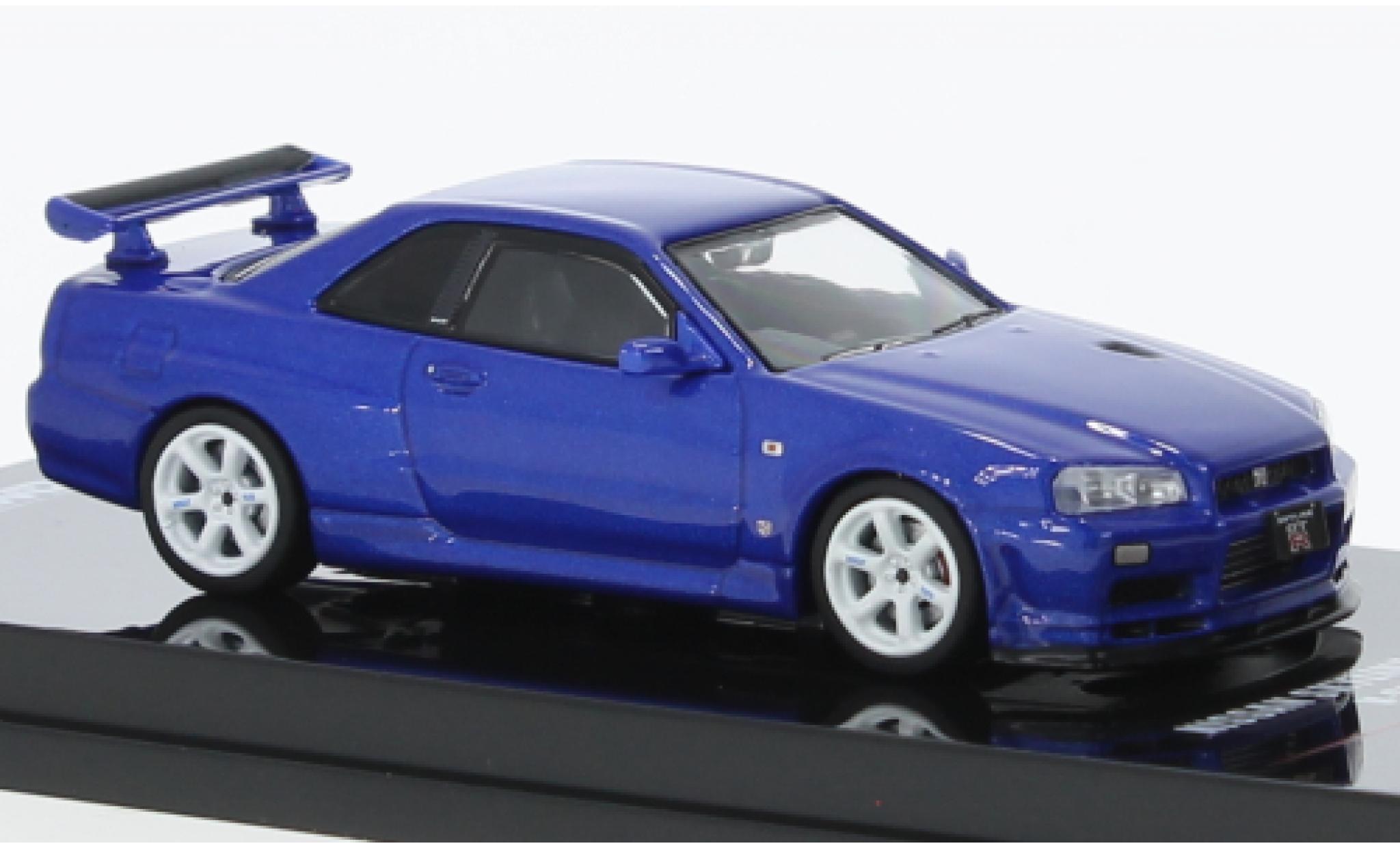 Nissan Skyline 1/64 INNO64 GT-R (R34) V-Spec II NUR blue RHD diecast model cars