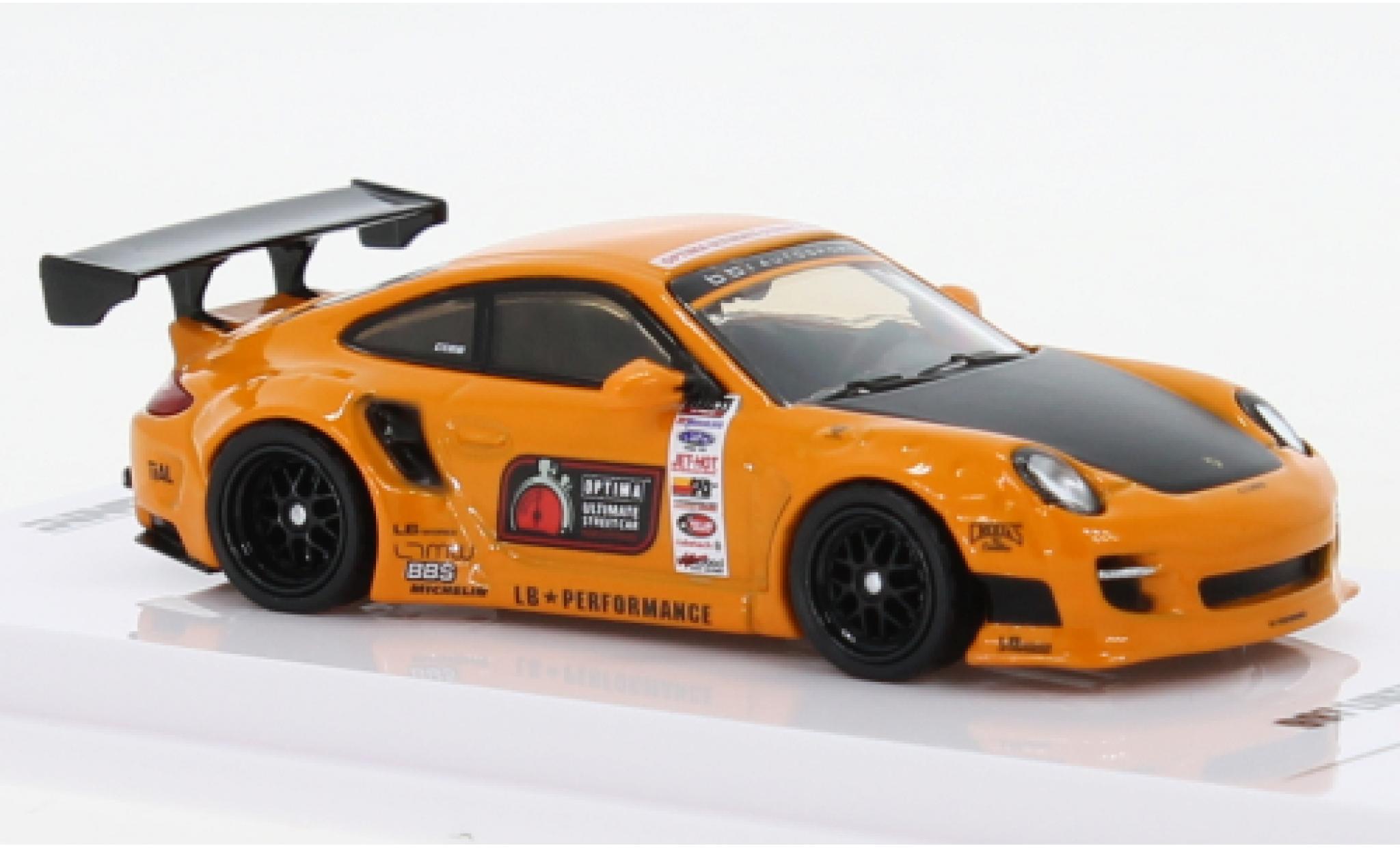 Porsche 991 1/64 INNO64 911 (997) Liberty Walk orange/black 2014 diecast model cars