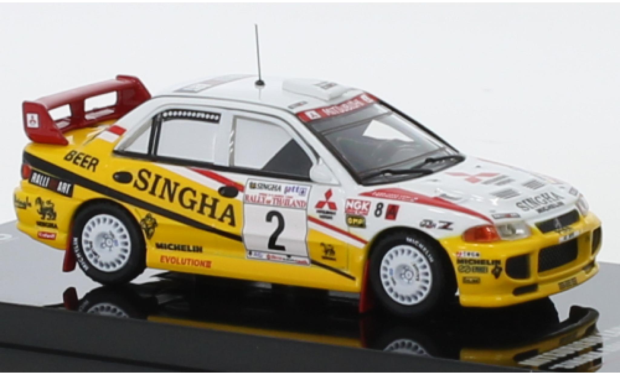 Mitsubishi Lancer 1/64 INNO64 Evo III No.2 Team Singha RalliArt Singha Rally Thailand 1995 T.M&auml;kinen/S.Harjanne diecast model cars