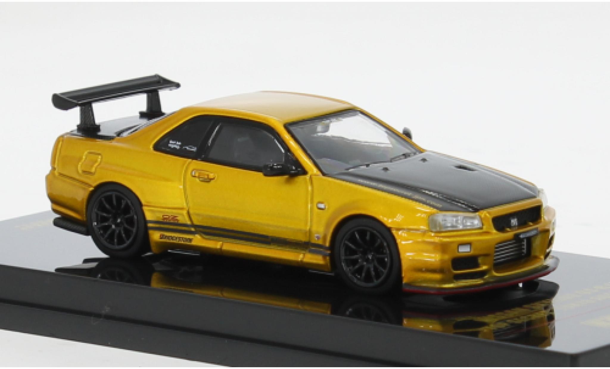 Nissan Skyline 1/64 INNO64 GT-R R34 gold/carbon 2024 1:64 diecast model cars