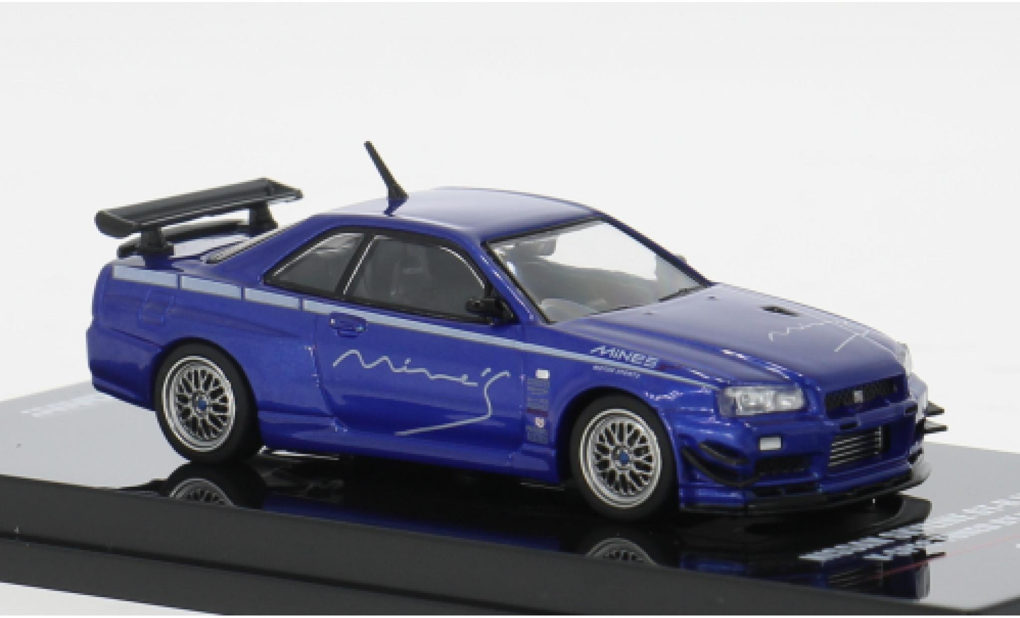 Nissan Skyline 1/64 INNO64 GT-R (R34) V-Spec blue 1:64 diecast model cars