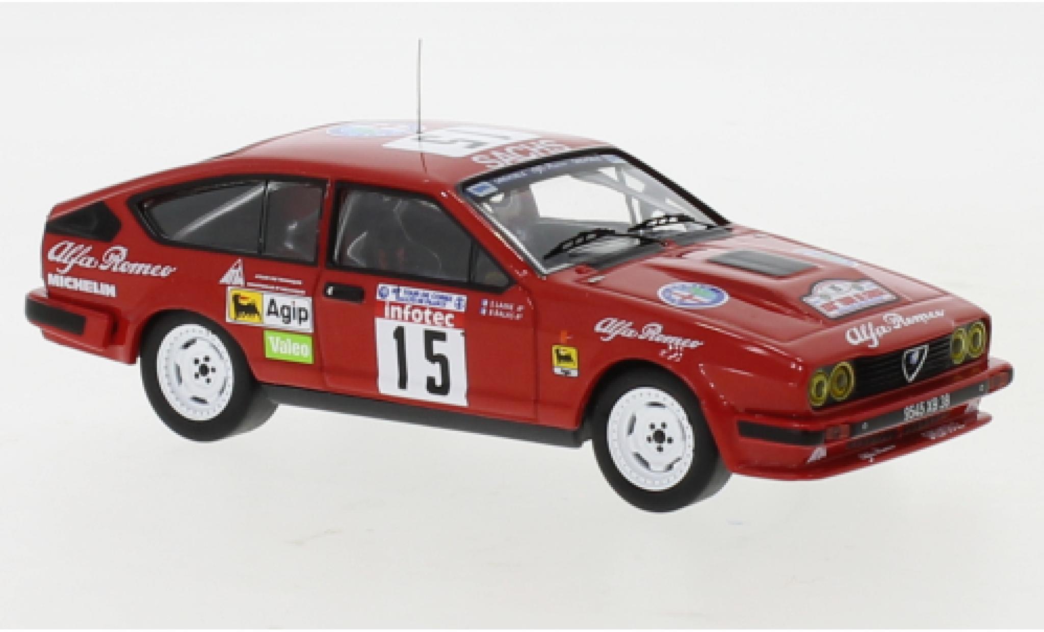 Alfa Romeo GT 1/43 IXO V6 No.15 Rally WM Tour de Corse 1986 B.Balas/E.Laine diecast model cars