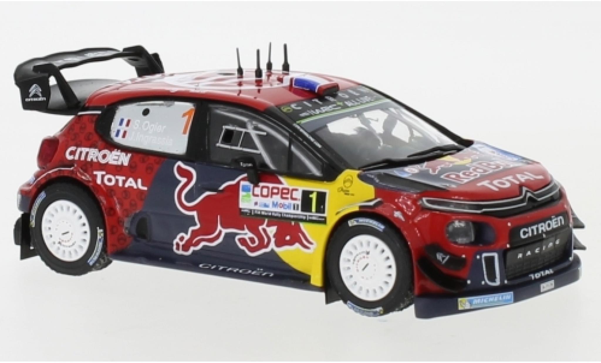 Citroen C3 1/43 IXO WRC No.1 Red Bull Rally WM Rally Chile 2019 S.Ogier/J.Ingrassia diecast model cars