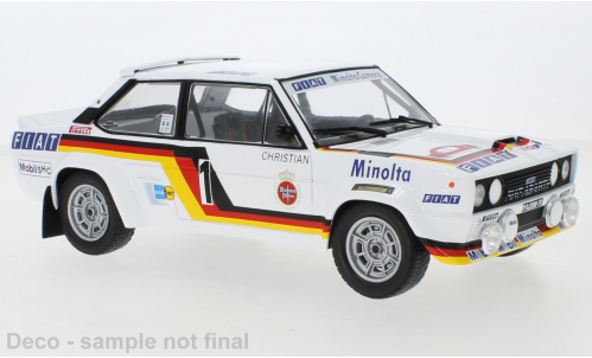 Fiat 131 1/18 IXO Abarth No.1 Minolta Rally Hunsr&uuml;ck 1979 W.R&ouml;hrl/C.Geistd&ouml;rfer diecast model cars