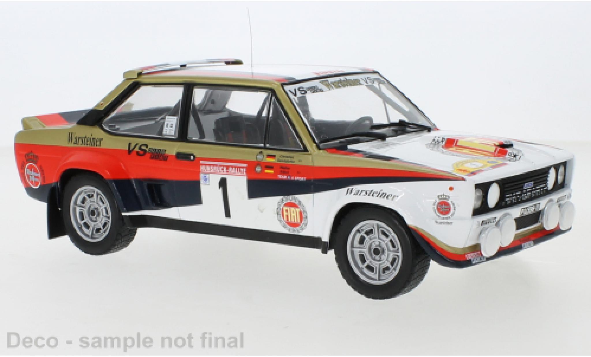 Fiat 131 1/18 IXO Abarth No.1 Team AA Sport Warsteiner Rally Hunsr&uuml;ck 1980 W.R&ouml;hrl/C.Geistd&ouml;rfer diecast model cars