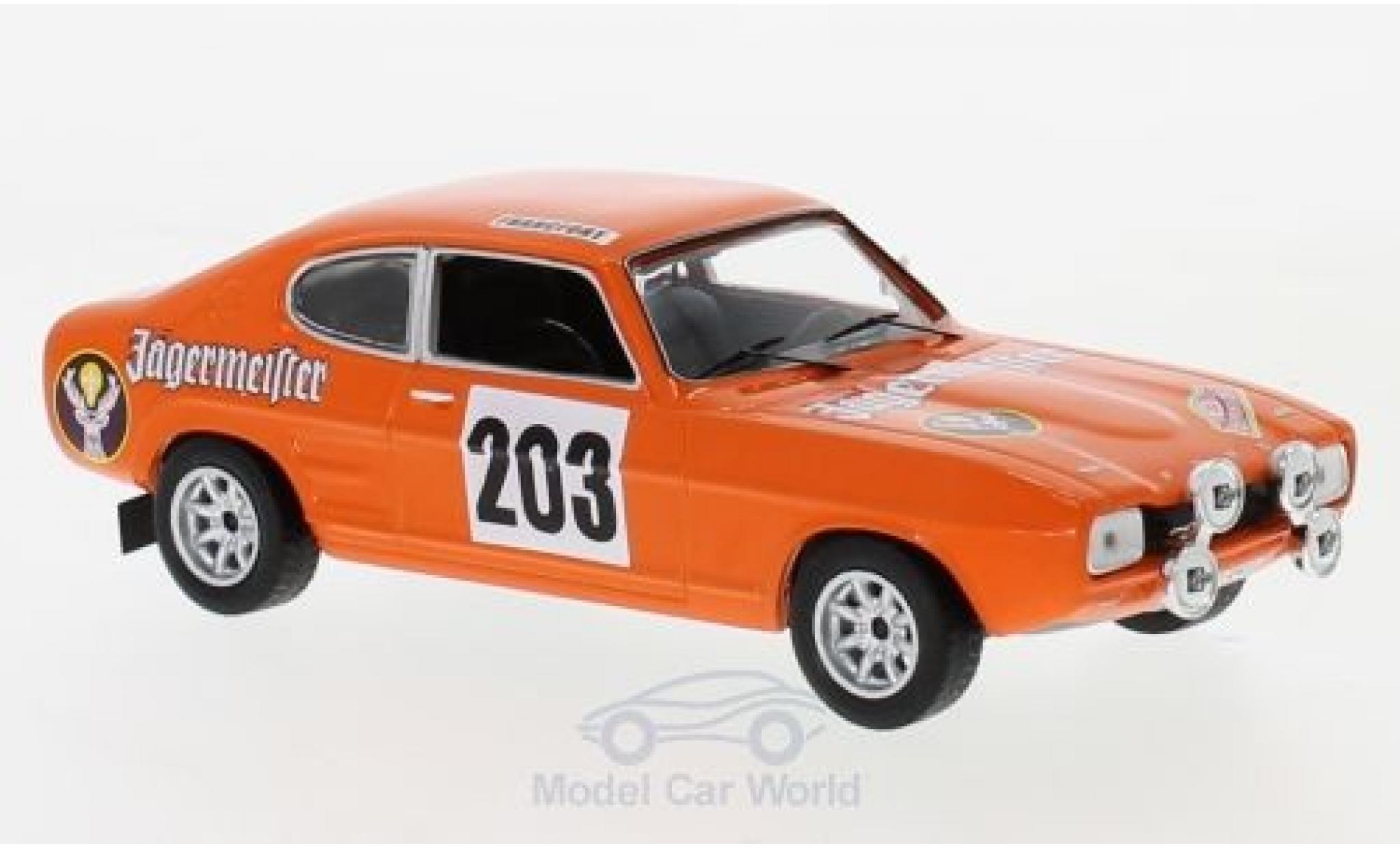 Ford Capri 1/43 IXO MkI No.203 J&auml;germeister Rally Monte Carlo 1973 E.Schimpf/E.-J.Zauner diecast model cars