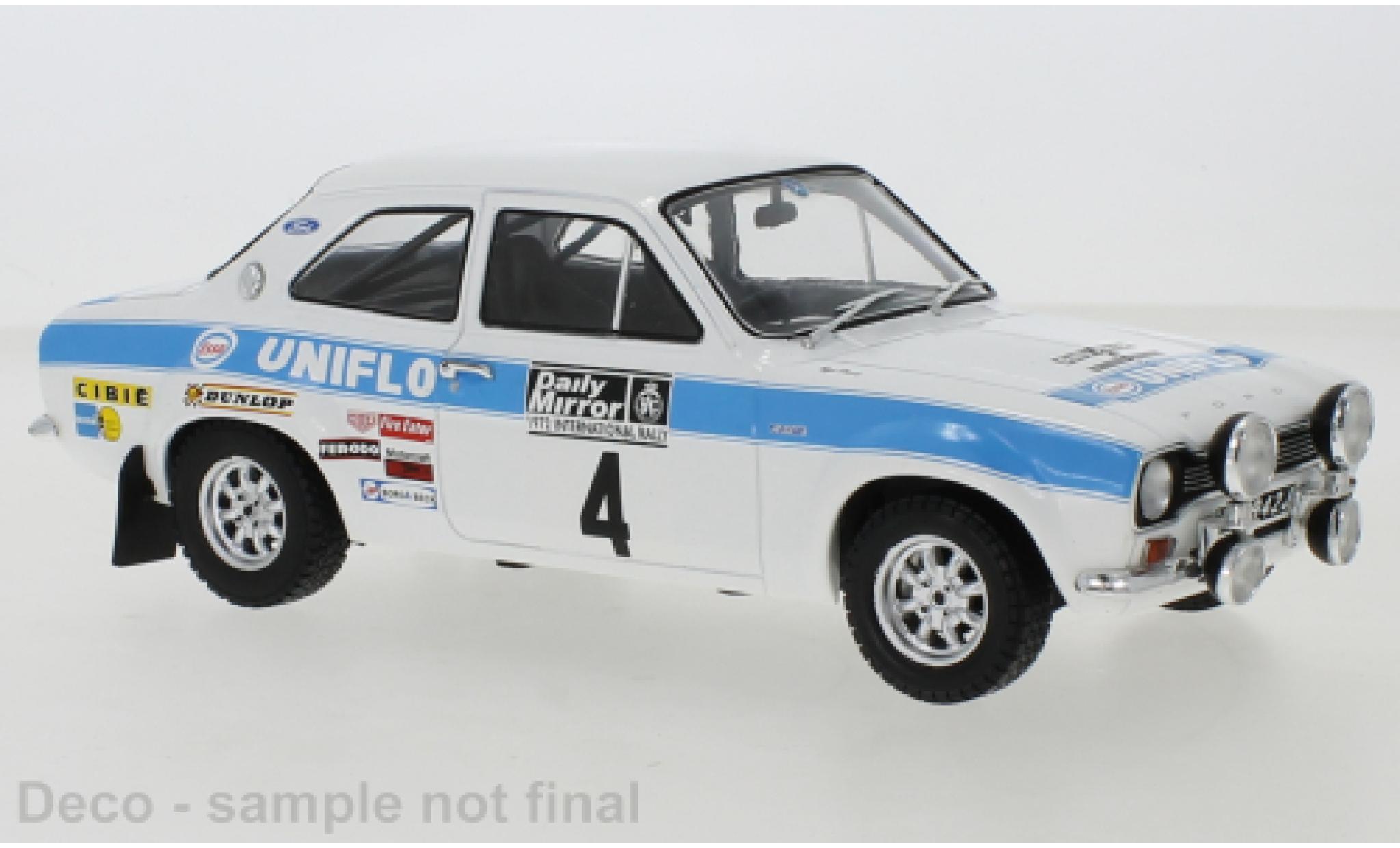 Ford Escort 1/18 IXO MKI RS 1600 RHD No.4 Rally WM RAC Rally 1972 Esso Blue R.Clark/T.Mason diecast model cars