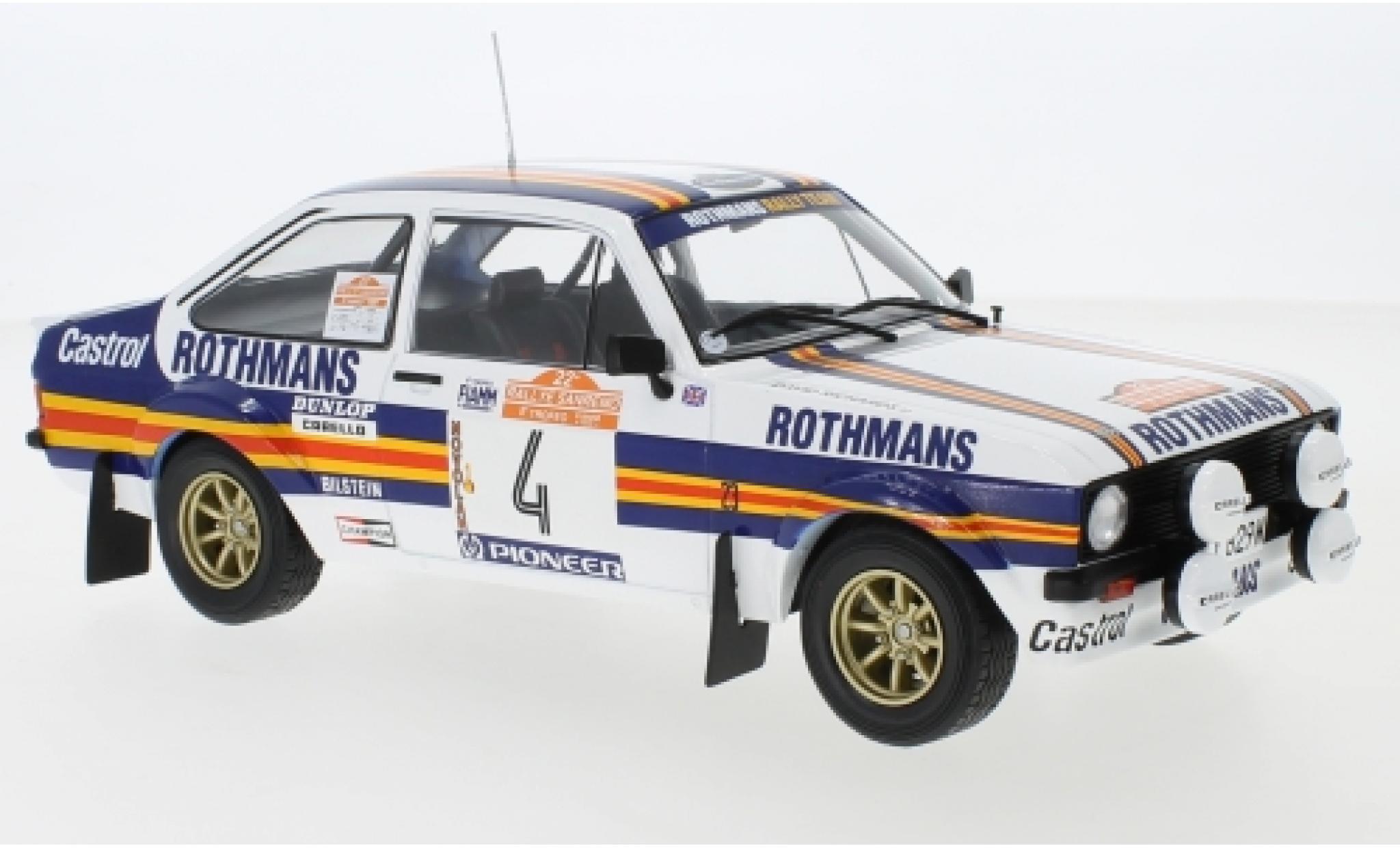 Ford Escort 1/18 IXO MKII RS 1800 No.4 Rothmans Rally WM Rally San Remo 1980 A.Vatanen/D.Richards diecast model cars