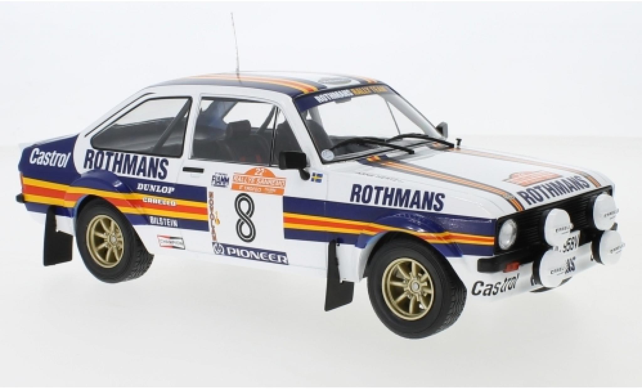 Ford Escort 1/18 IXO MKII RS 1800 No.8 Rothmans Rally WM Rally San Remo 1980 H.Mikkola/A.Hertz diecast model cars