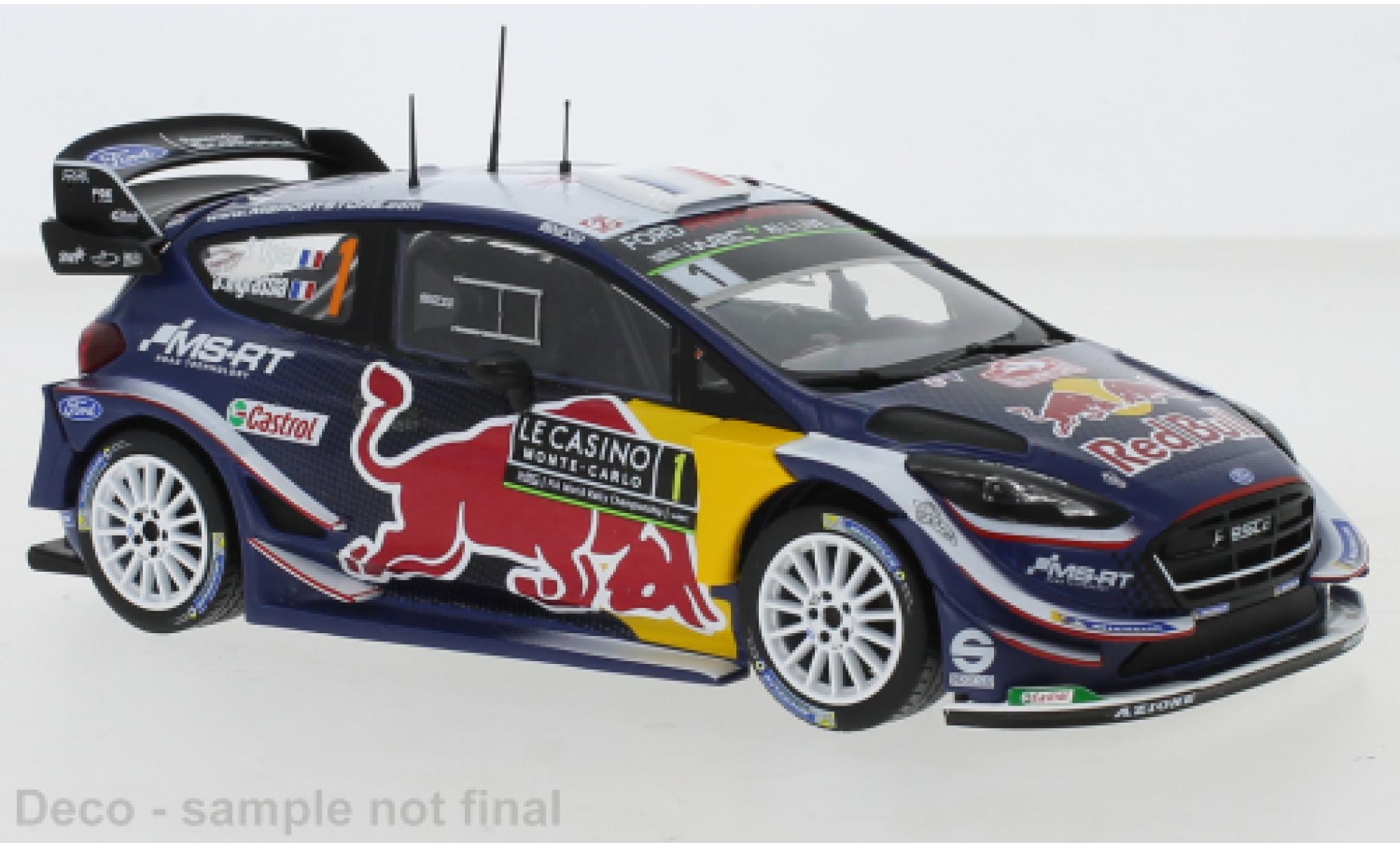 Ford Fiesta 1/24 IXO WRC No.1 MS Sport Red Bull Rally Monte Carlo 2018 S.Ogier/J.Ingrassia diecast model cars