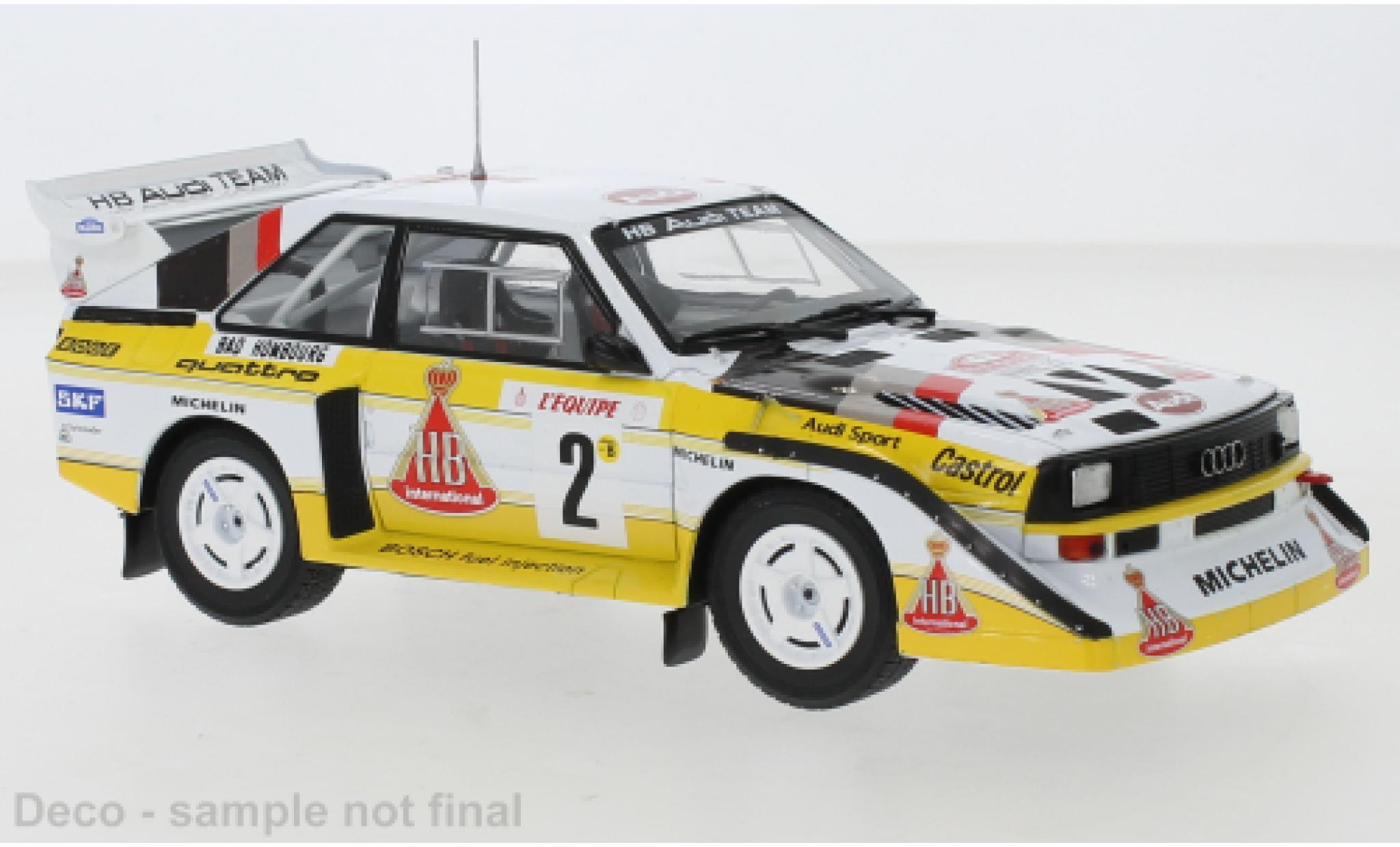 Audi Sport Quattro 1/24 IXO Sport quattro S1 No.2 HB Rally WM Rally Monte Carlo 1986 diecast model cars