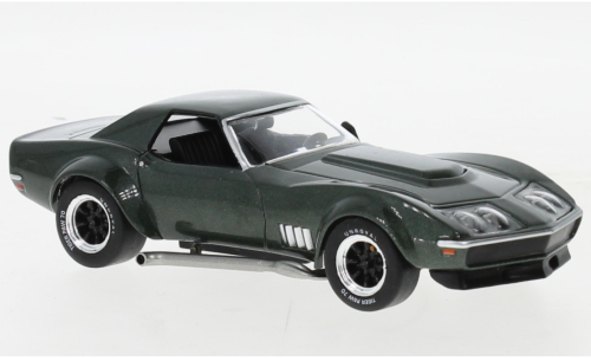 Chevrolet Corvette 1/43 IXO Douane (C3) metallise green fonc&eacute; 1972 diecast model cars