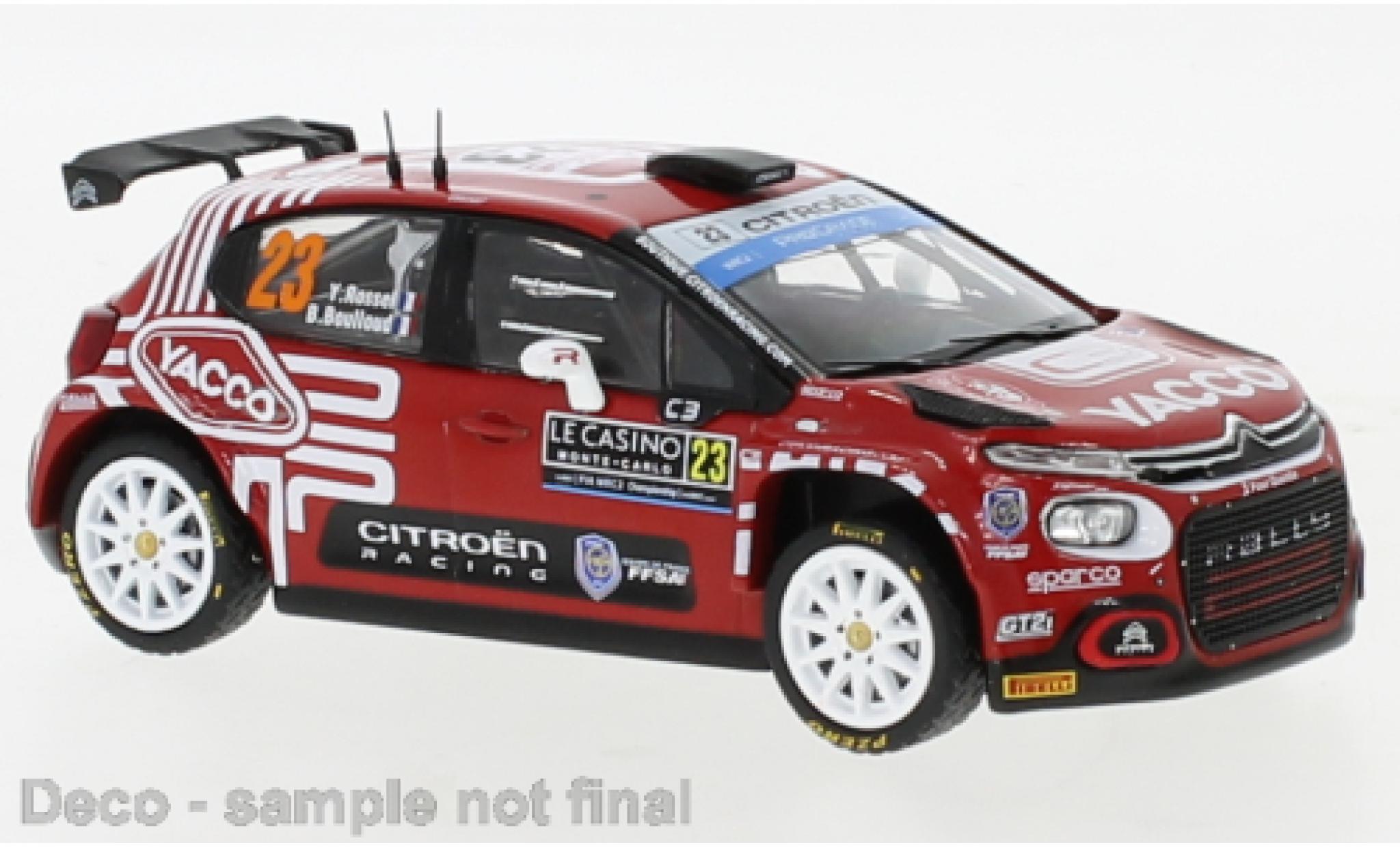 Citroen C3 1/43 IXO Rally2 No.23 WRC Rally Monte Carlo 2022 diecast model cars