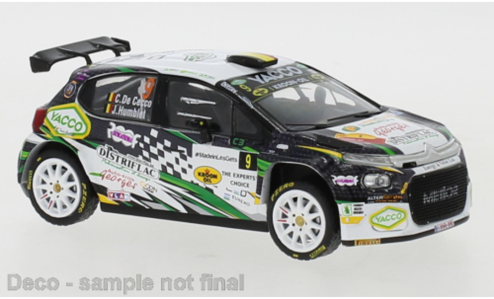 Citroen C3 1/43 IXO Rally2 No.9 Rally du Condroz - Huy 2021 diecast model cars