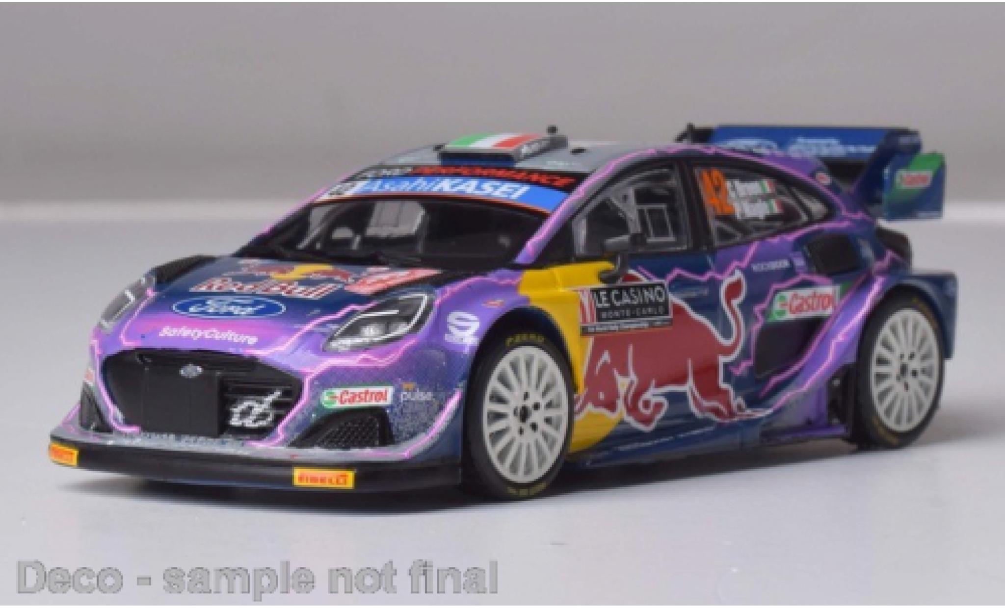 Ford Puma 1/43 IXO Rally1 No.42 WRC Rally Monte Carlo 2022 diecast model cars