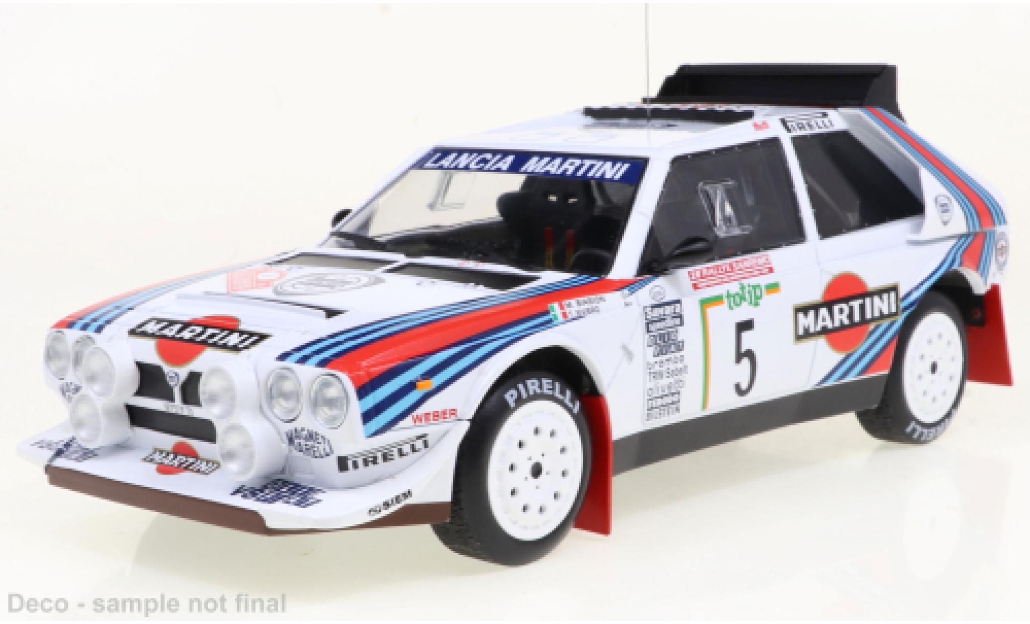 Lancia Delta 1/18 IXO S4 No.5 Rally San Remo 1986 diecast model cars