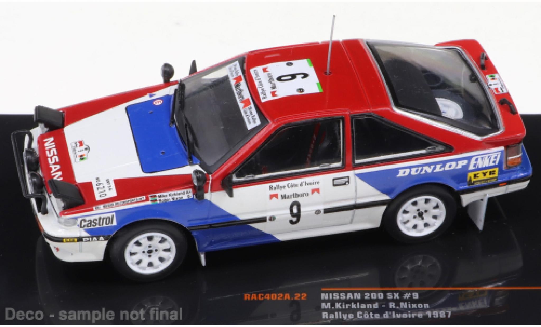 Nissan 200 SX 1/43 IXO No.9 Rally Cote d Ivoire 1987 diecast model cars