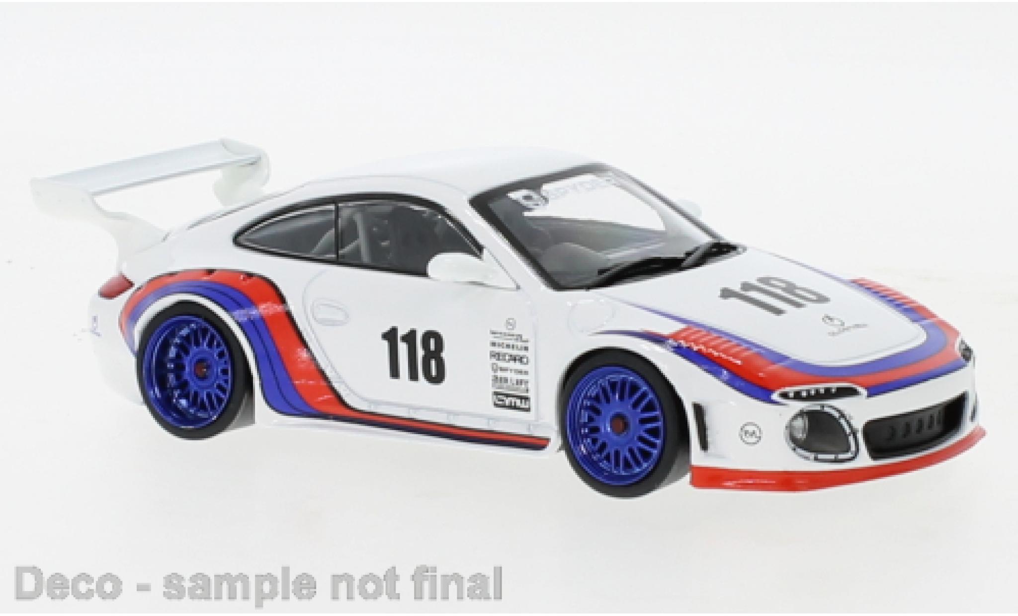 Porsche 997 1/43 IXO Old and New white/Dekor diecast model cars