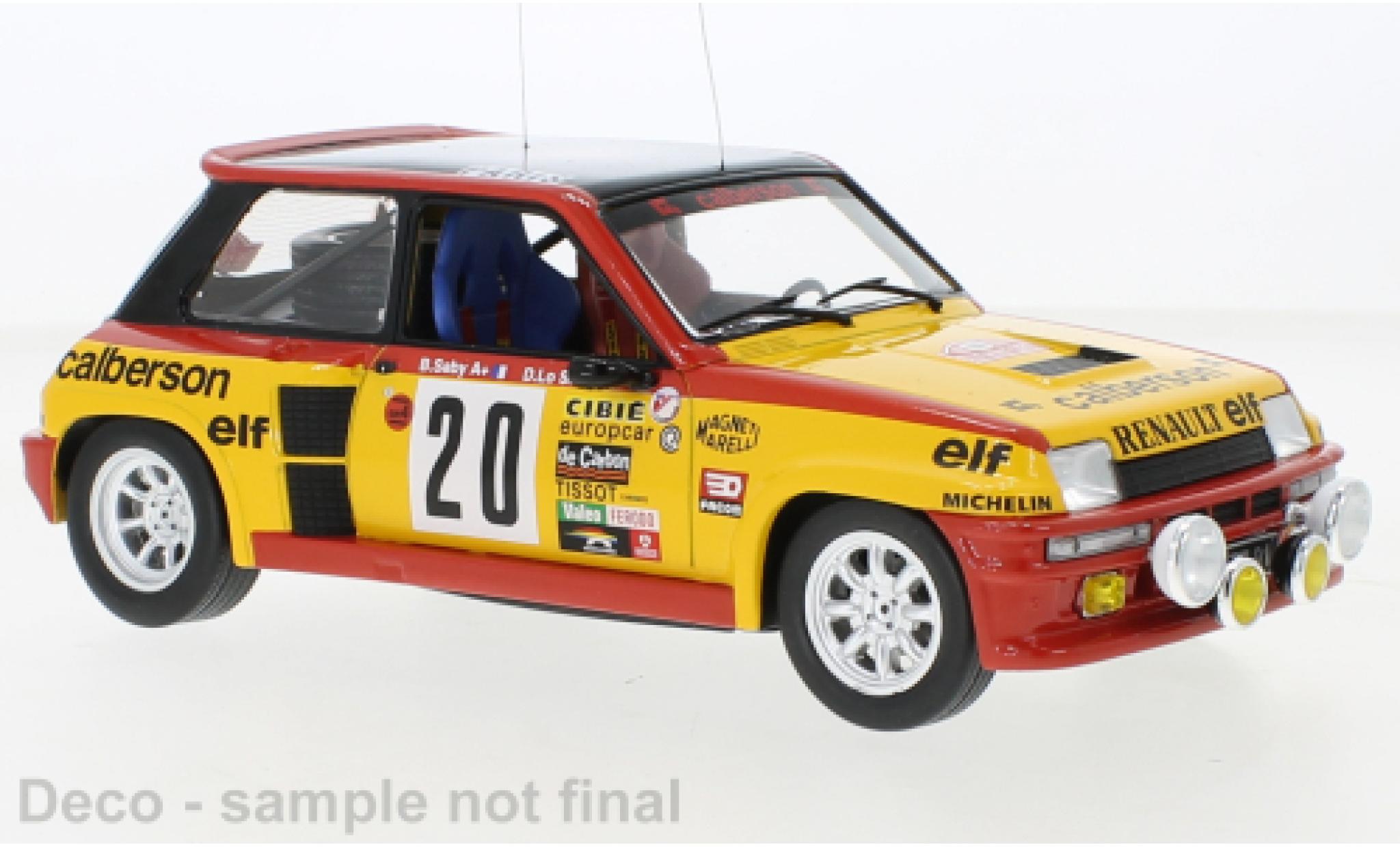 Renault 5 1/18 IXO Turbo No.20 Calberson Rally WM Rally Monte Carlo 1981 diecast model cars
