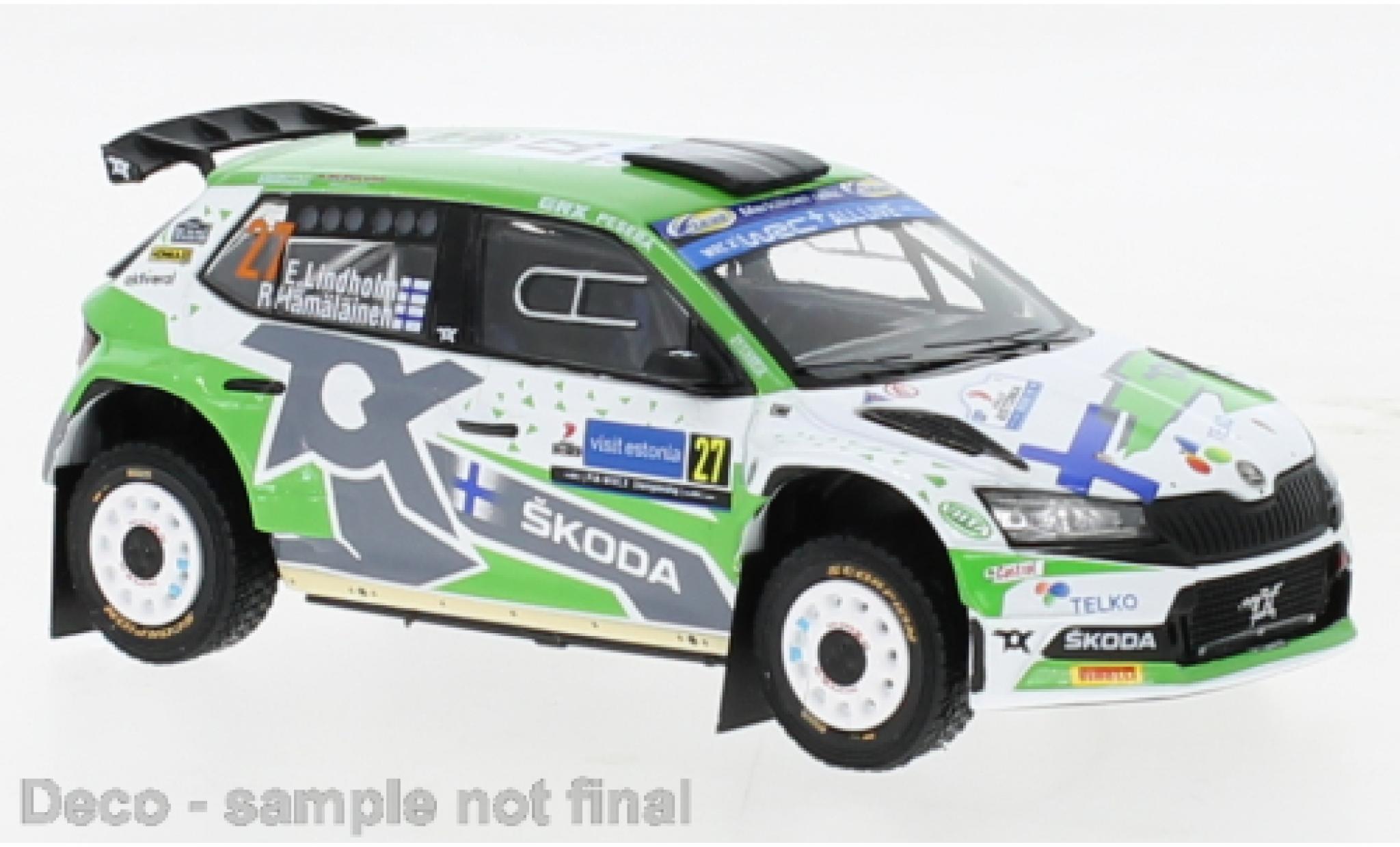 Skoda Fabia 1/43 IXO Rally2 EVO No.27 Rally WM Rally Estland 2022 diecast model cars